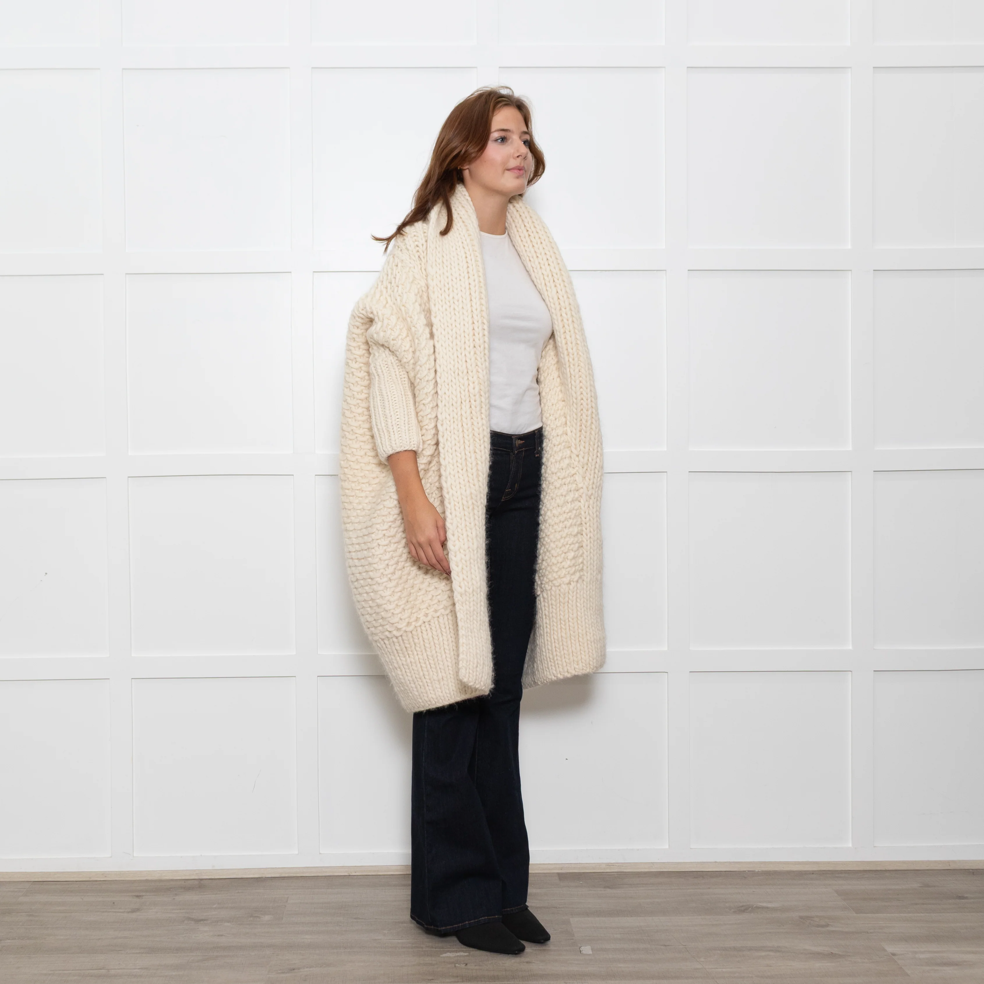 I Love Mr Mittens Cream Chunky Knit Long Cardigan - Image 7