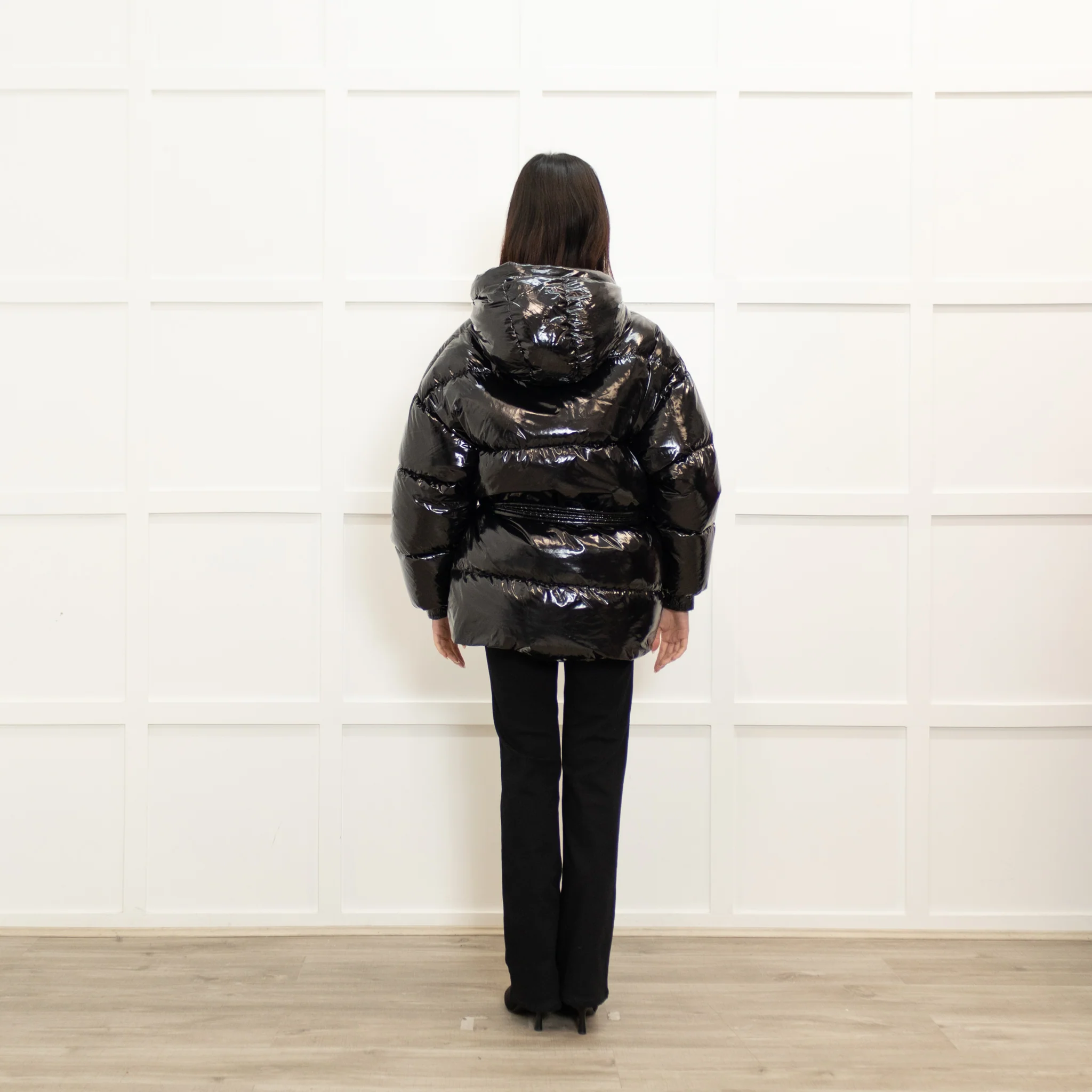 Ienki Ienki Black Gloss Puffer Jacket - Image 5