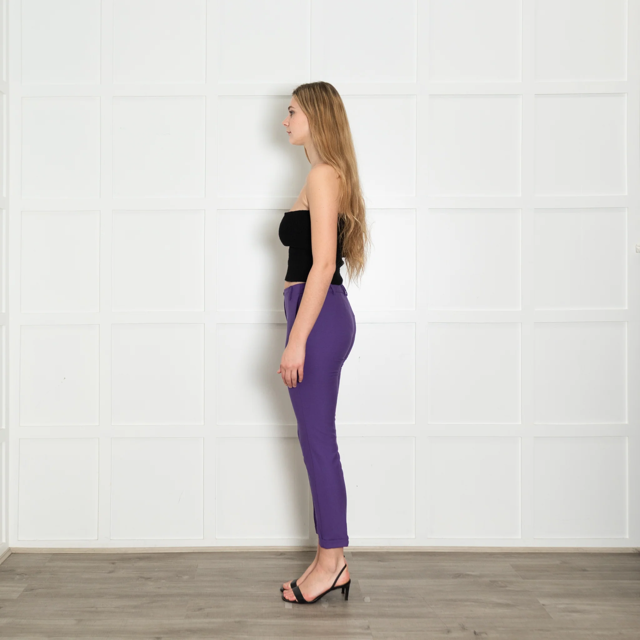 Intrend Purple Wool Blend Trousers - Image 4