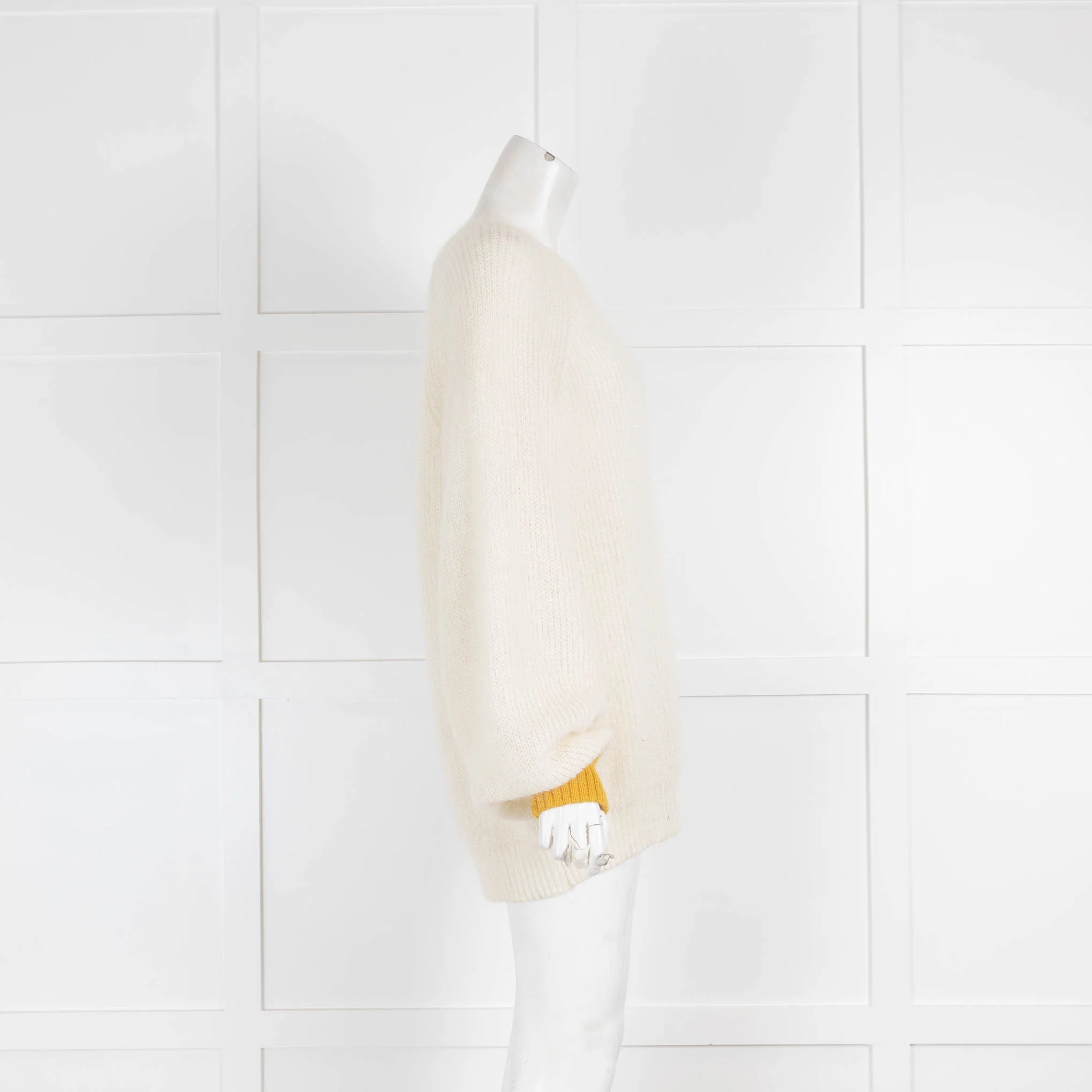 Intropia Cream Mohair Jumper Yellow Cuffs - Image 2