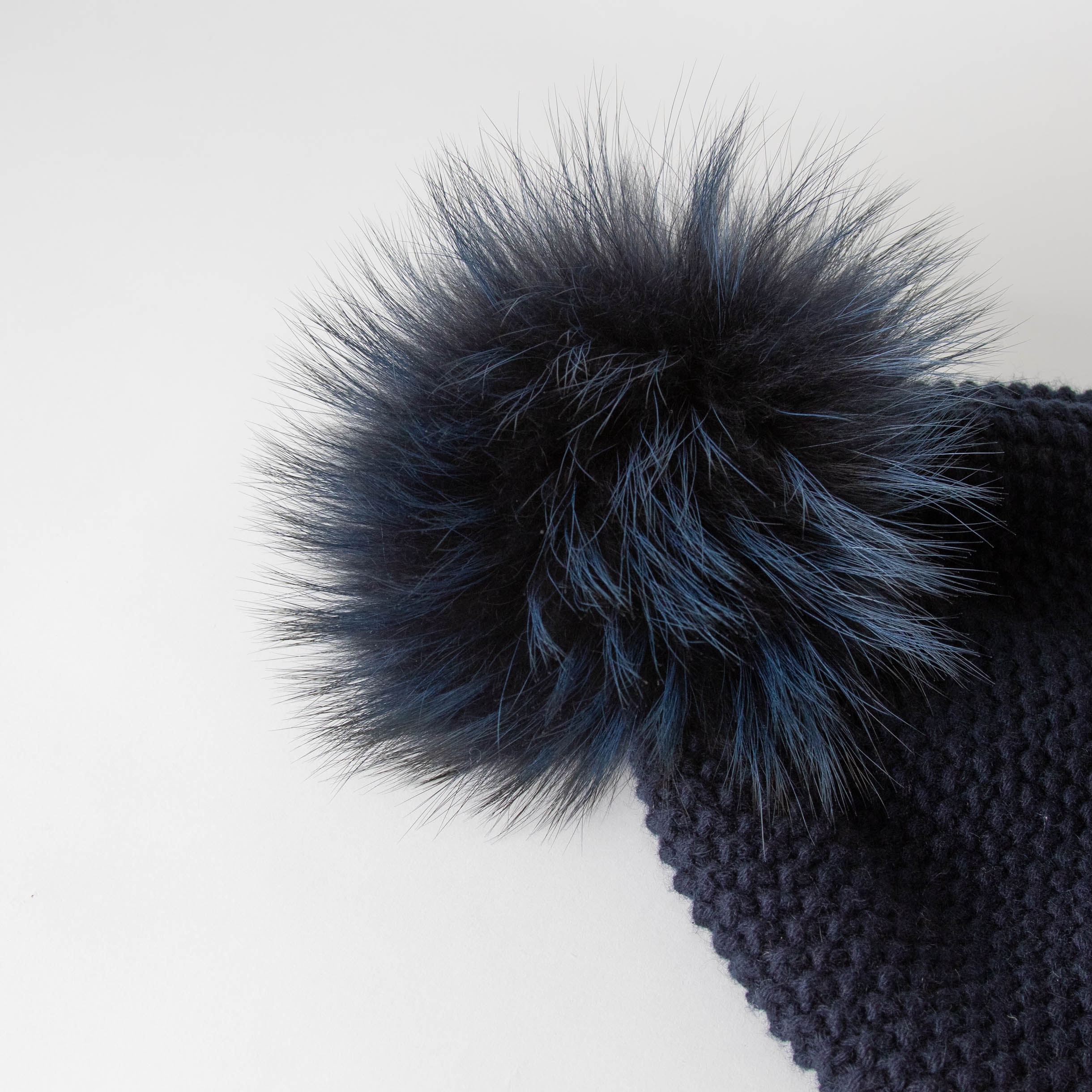 Inverni Navy Blue Cashmere Hat With Pompom - Image 3