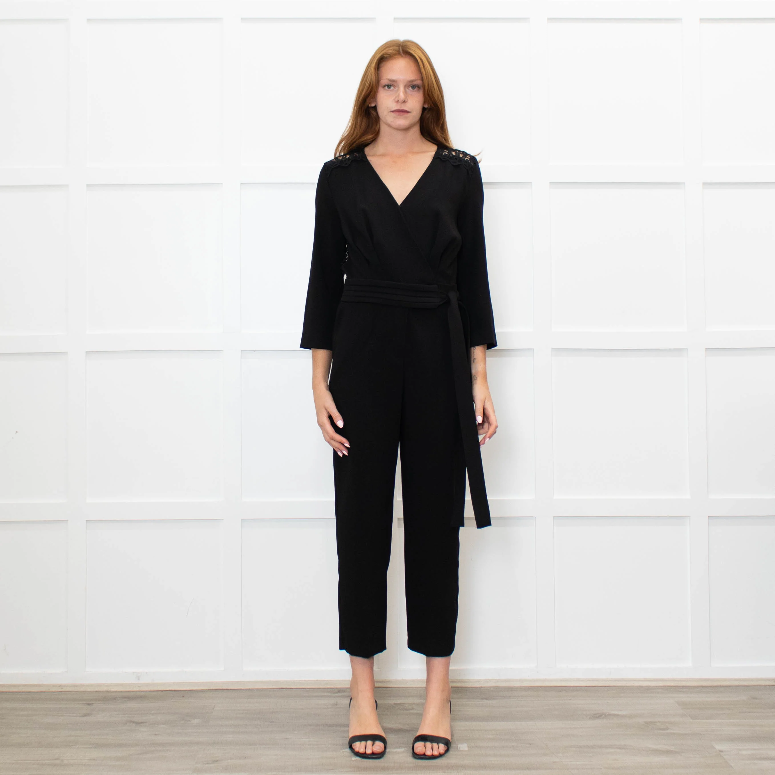 IPEKYOL Black Jumpsuit With Lace Back