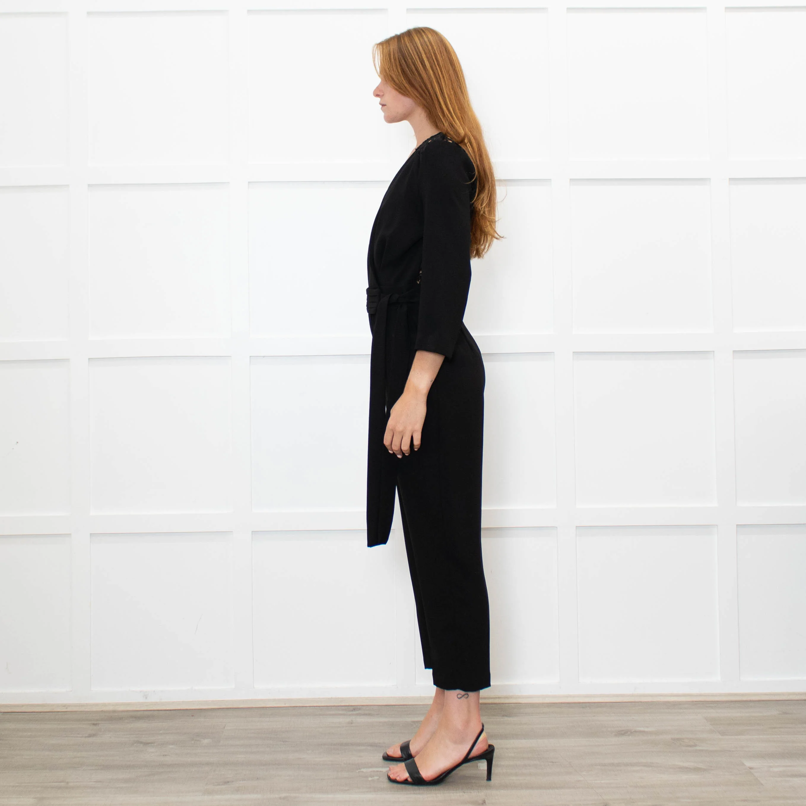 IPEKYOL Black Jumpsuit With Lace Back - Image 4