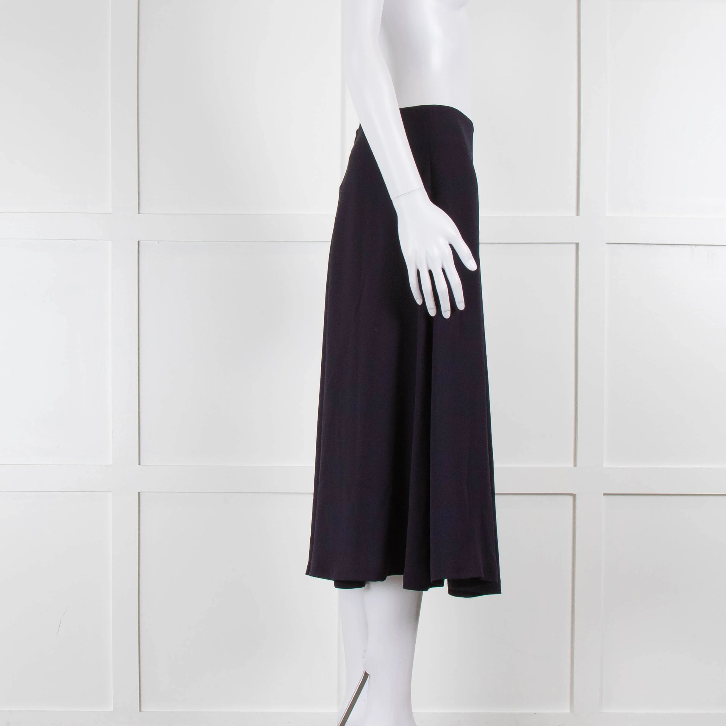 Iris & Ink Navy Blue A Line Midi Skirt - Image 2