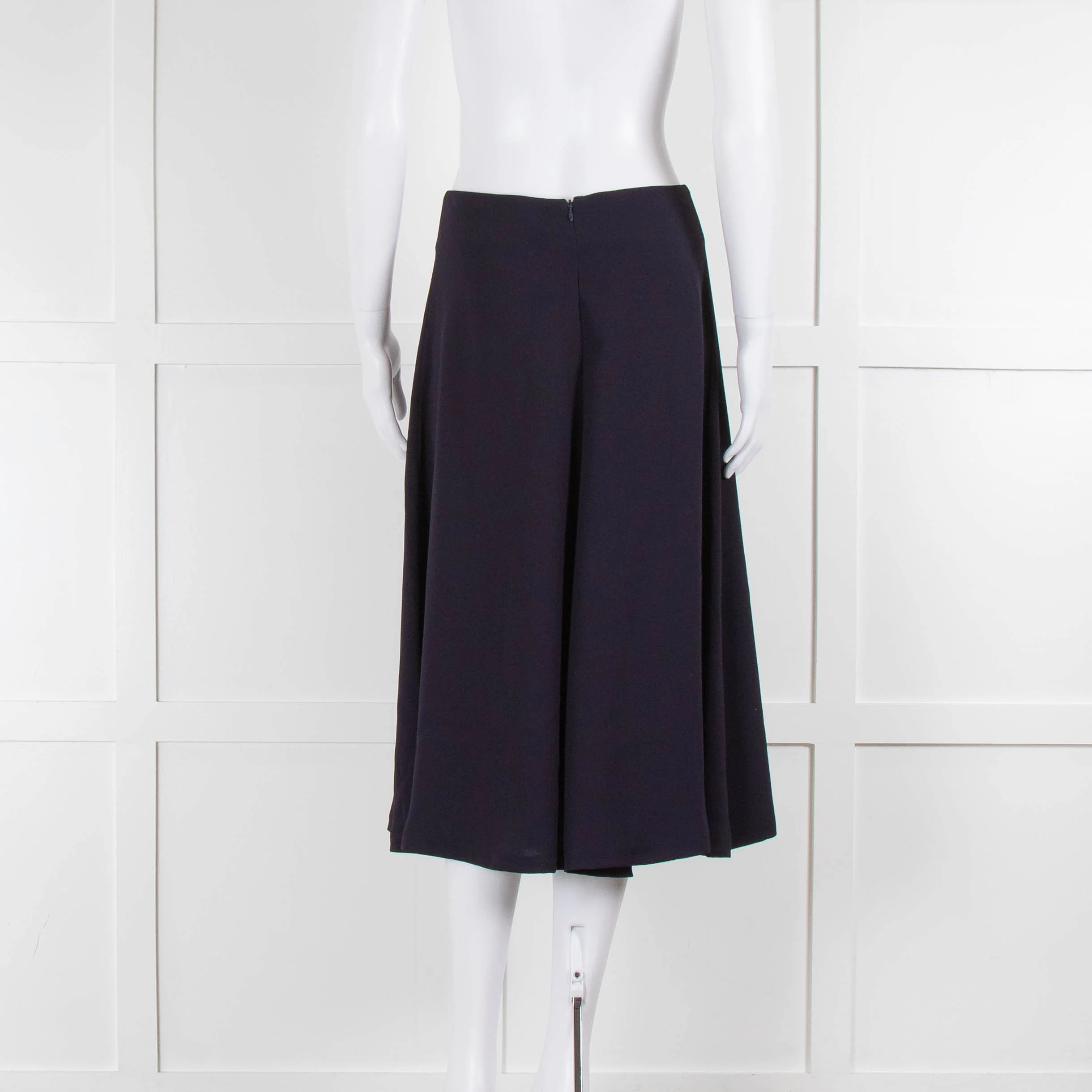 Iris & Ink Navy Blue A Line Midi Skirt - Image 3