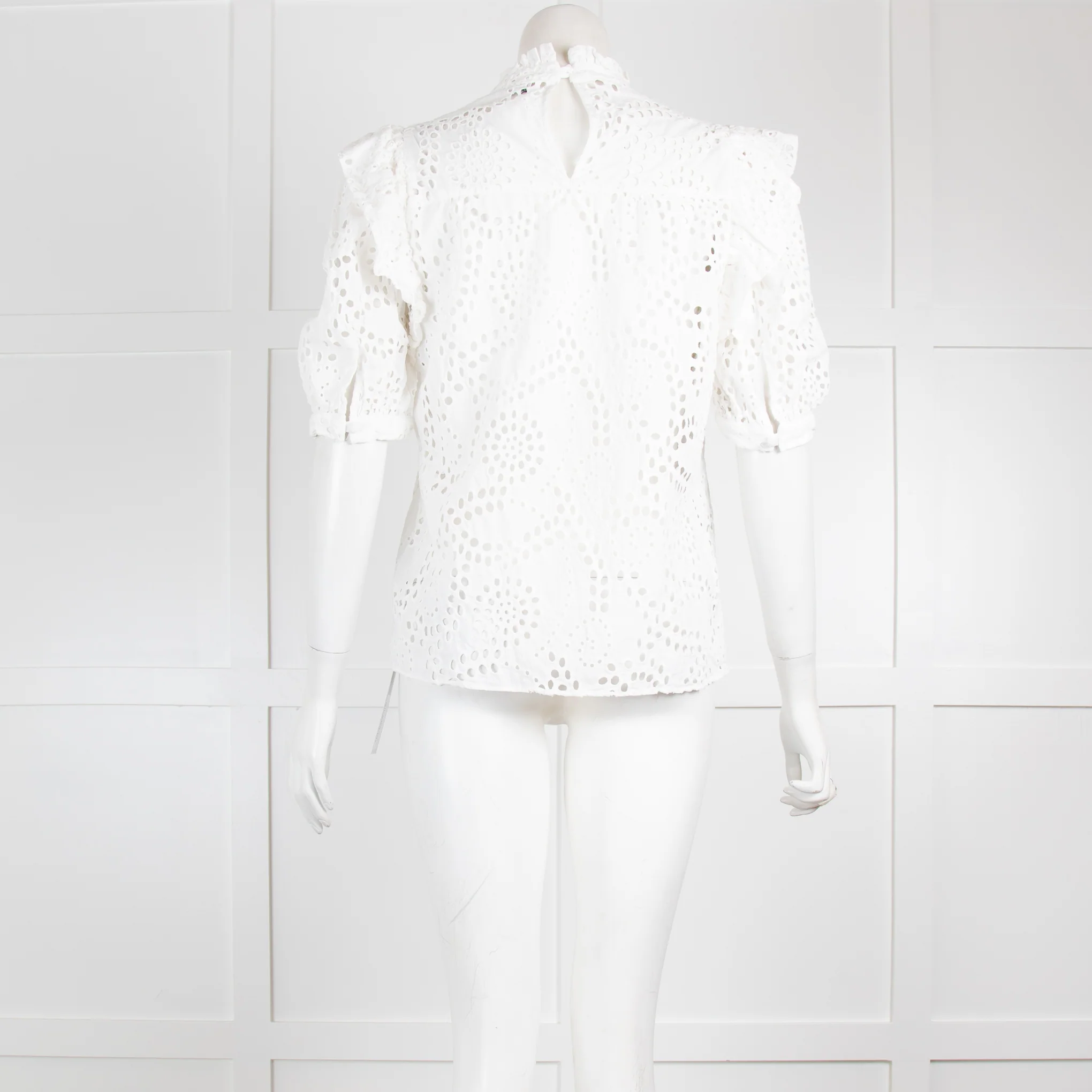 Iris and Ink White Broderie Anglaise Top - Image 3