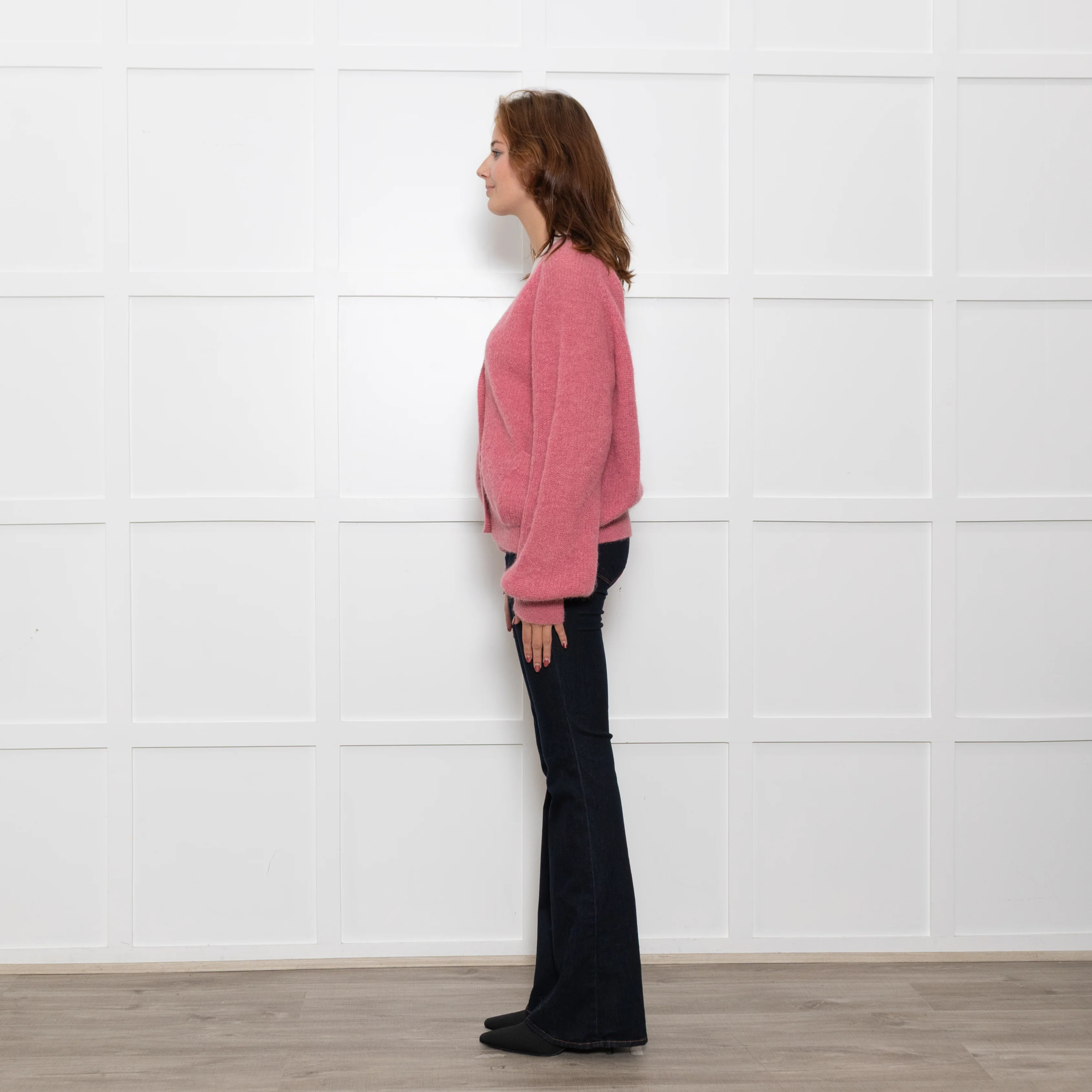 Iris Blush Pink Wool Blend Cardigan - Image 4