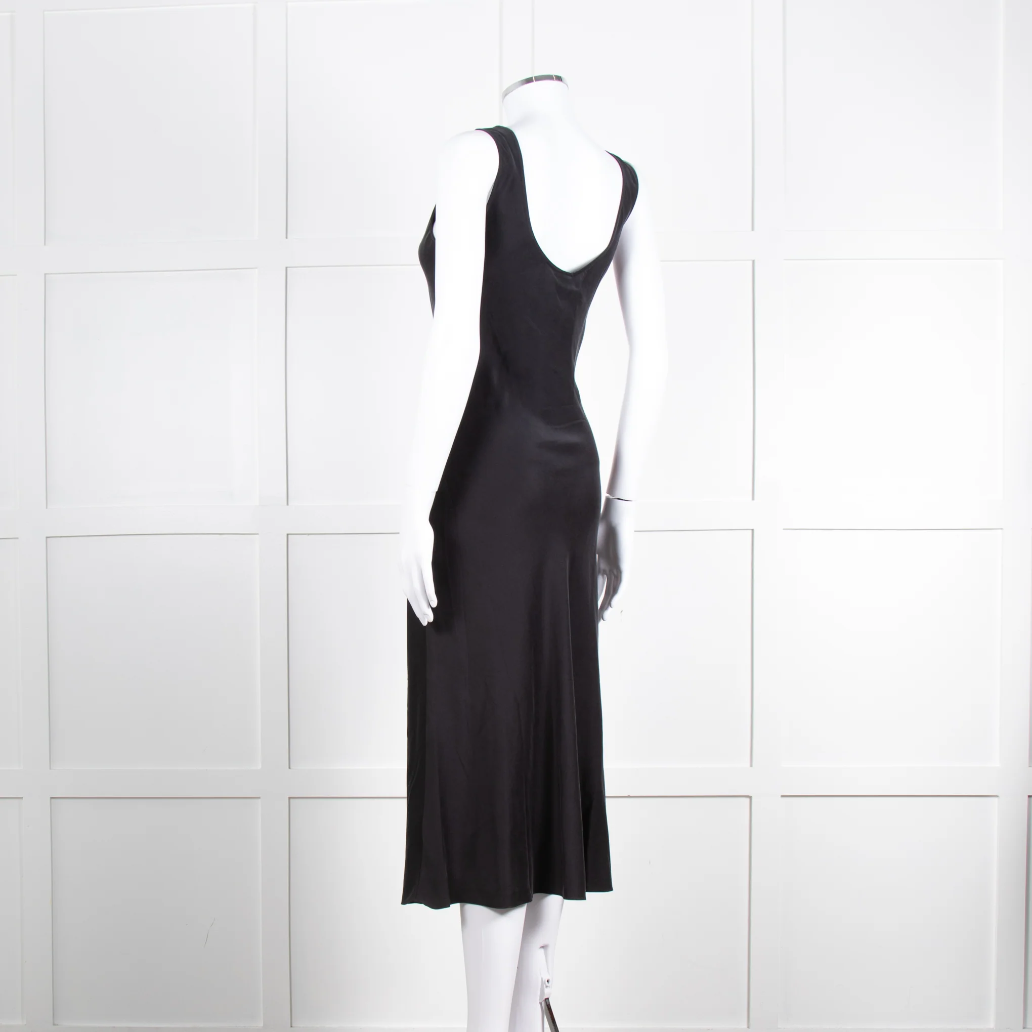 Iris & Ink Black 100% Silk Sleeveless Dress - Image 6