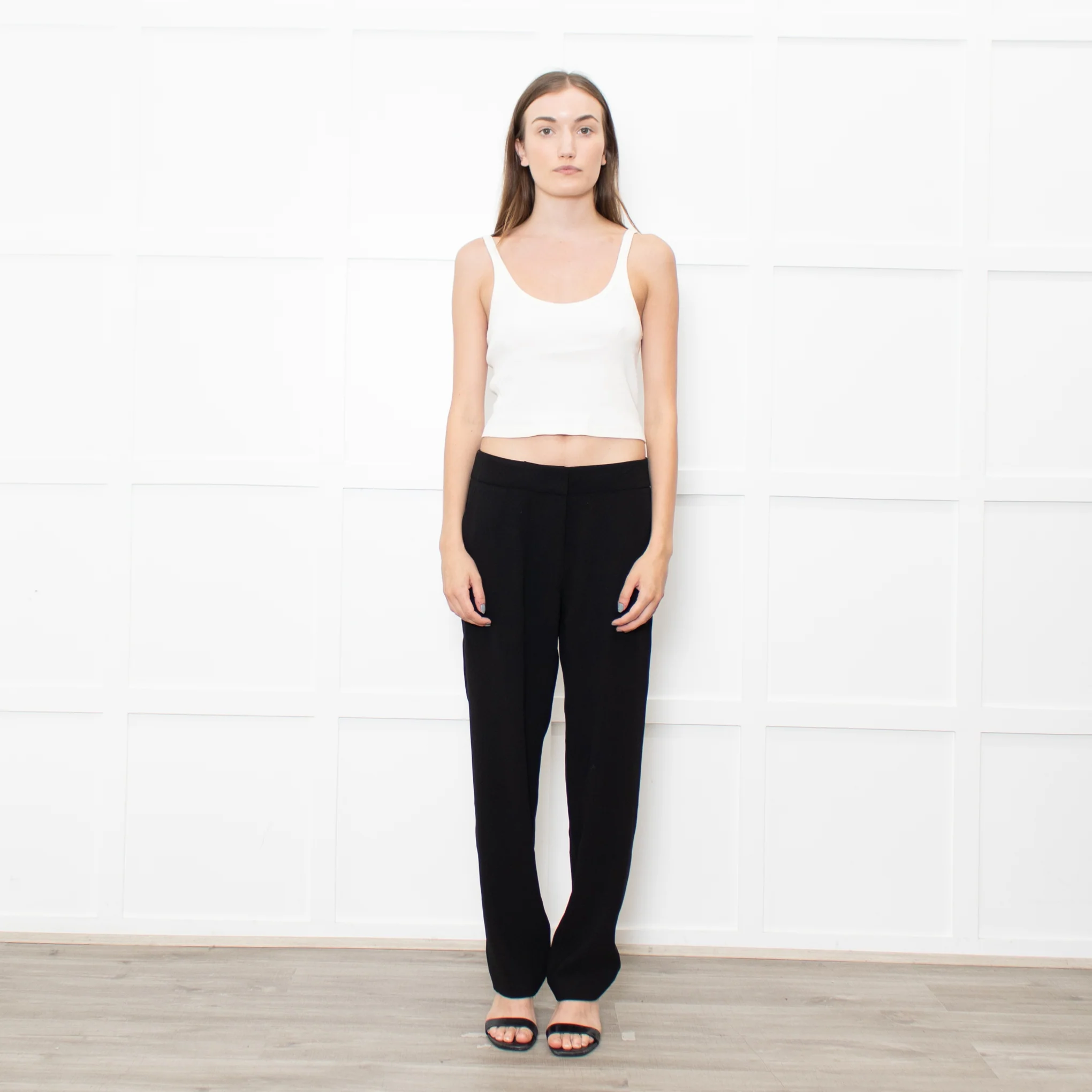 Iris & Ink Black Straight Leg Trousers