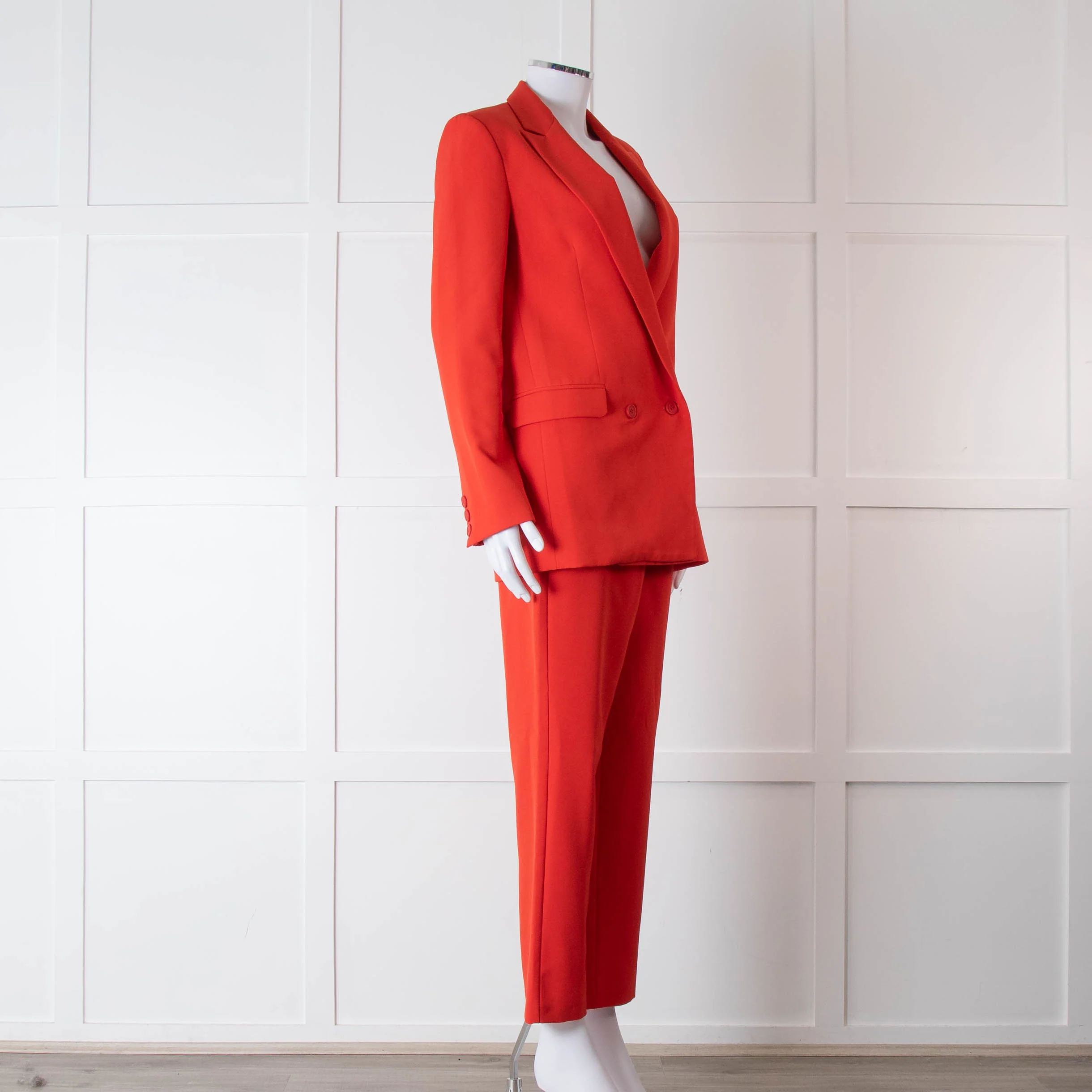 Iris & Ink Red Straight Fit Trouser Suit - Image 3
