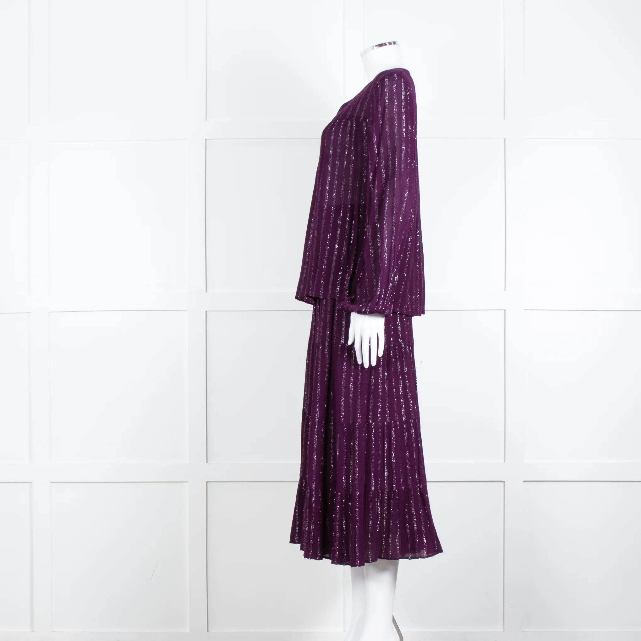 Iris Purple Silver Tiered Skirt - Image 4