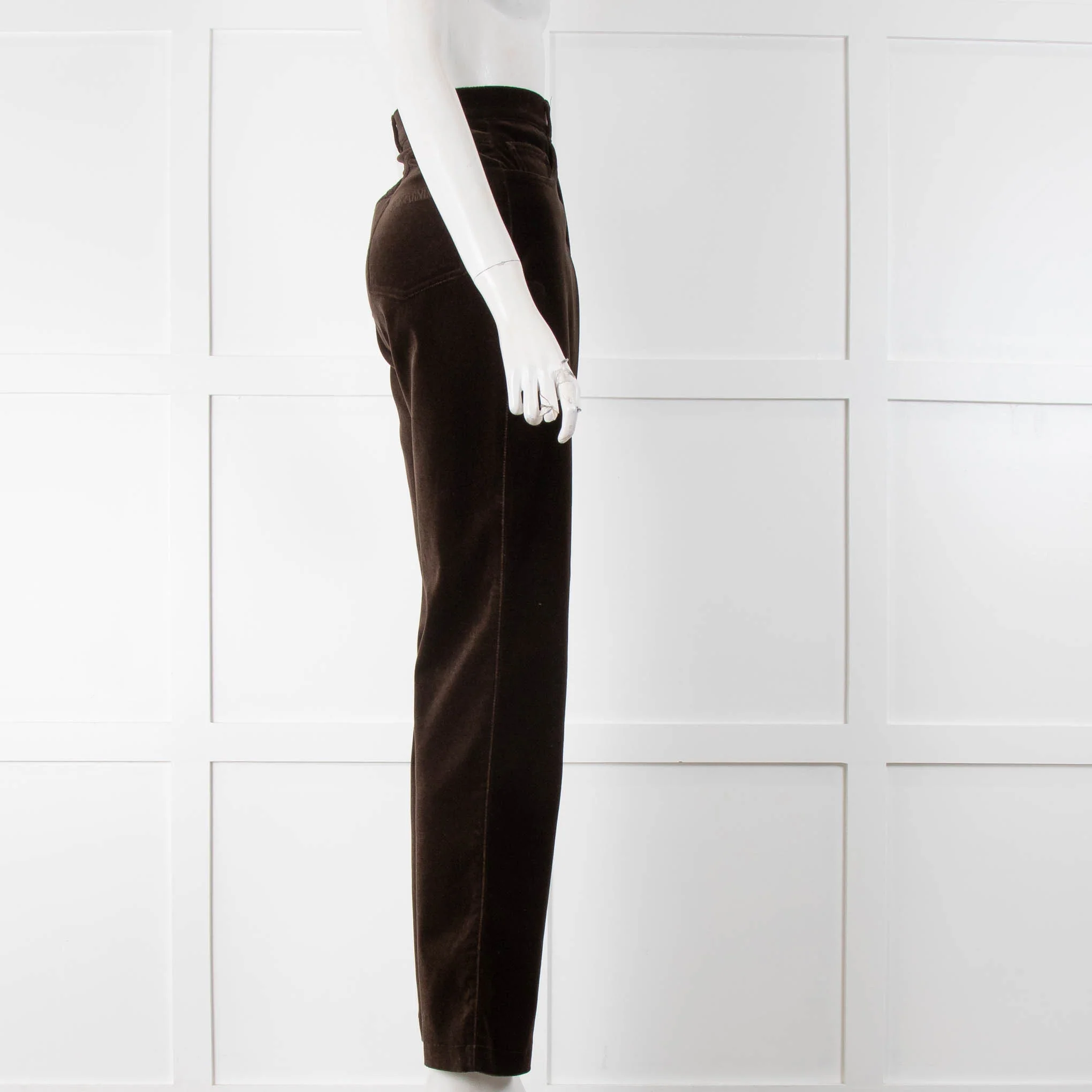 Iris Von Arnim Brown Velvet Trousers - Image 2