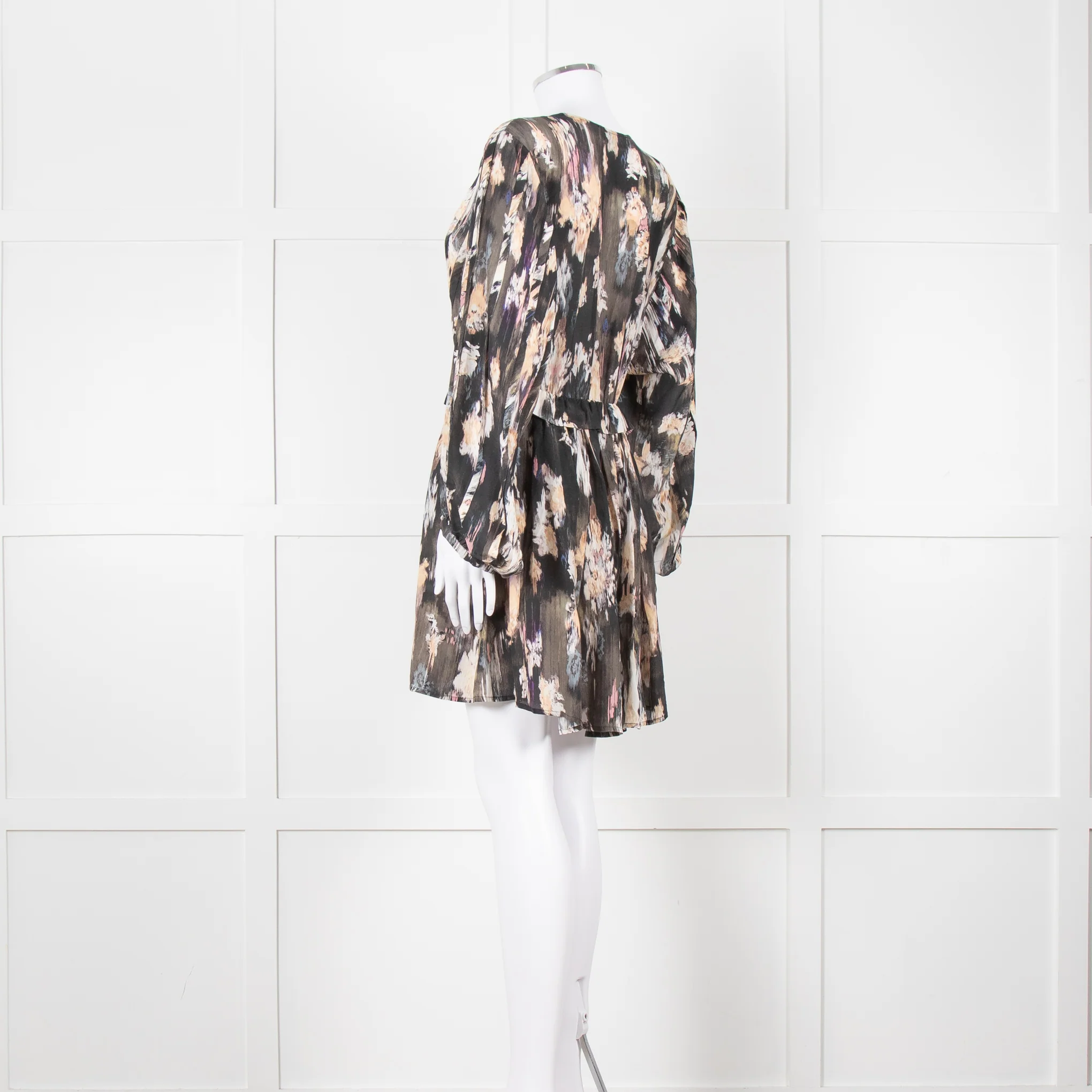 Iro Brown Printed Crepe de Chine Mini Dress - Image 6