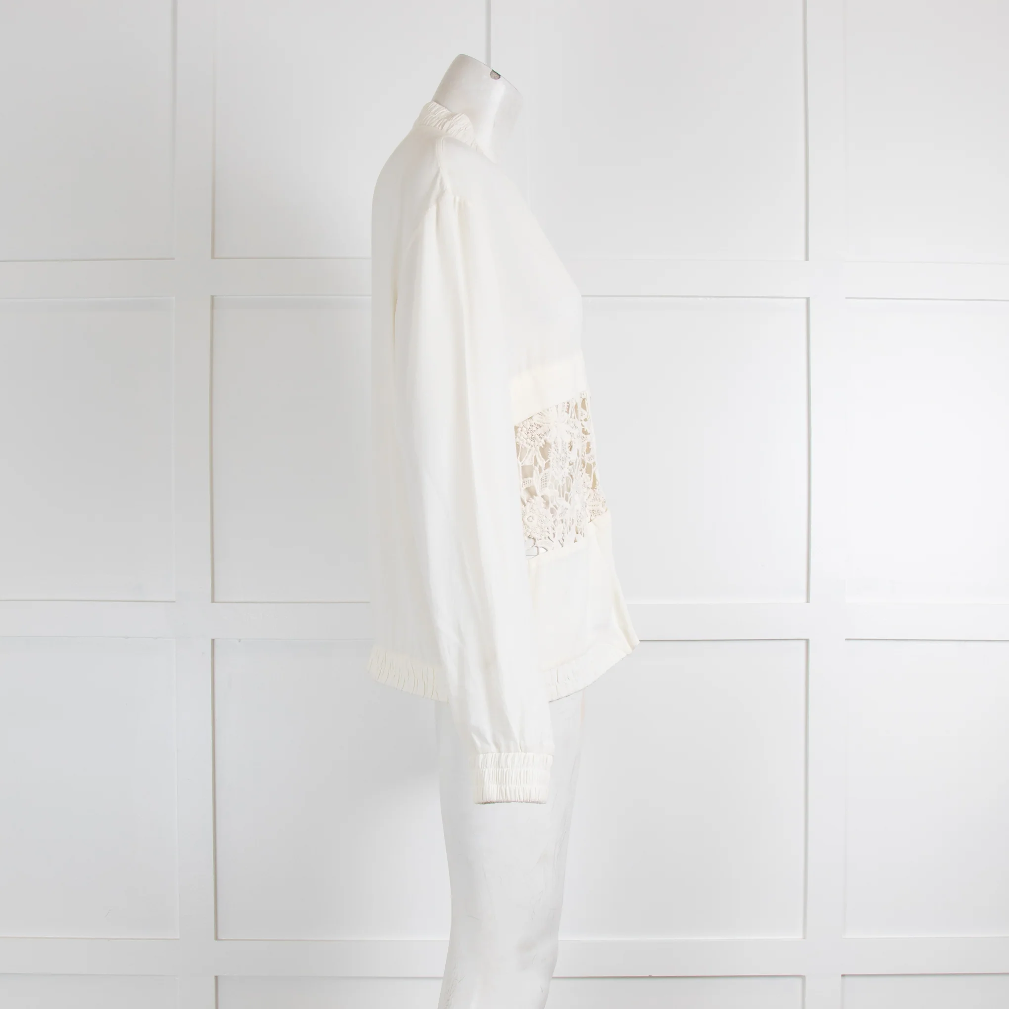 IRO Cream Lace Insert Bomber - Image 2
