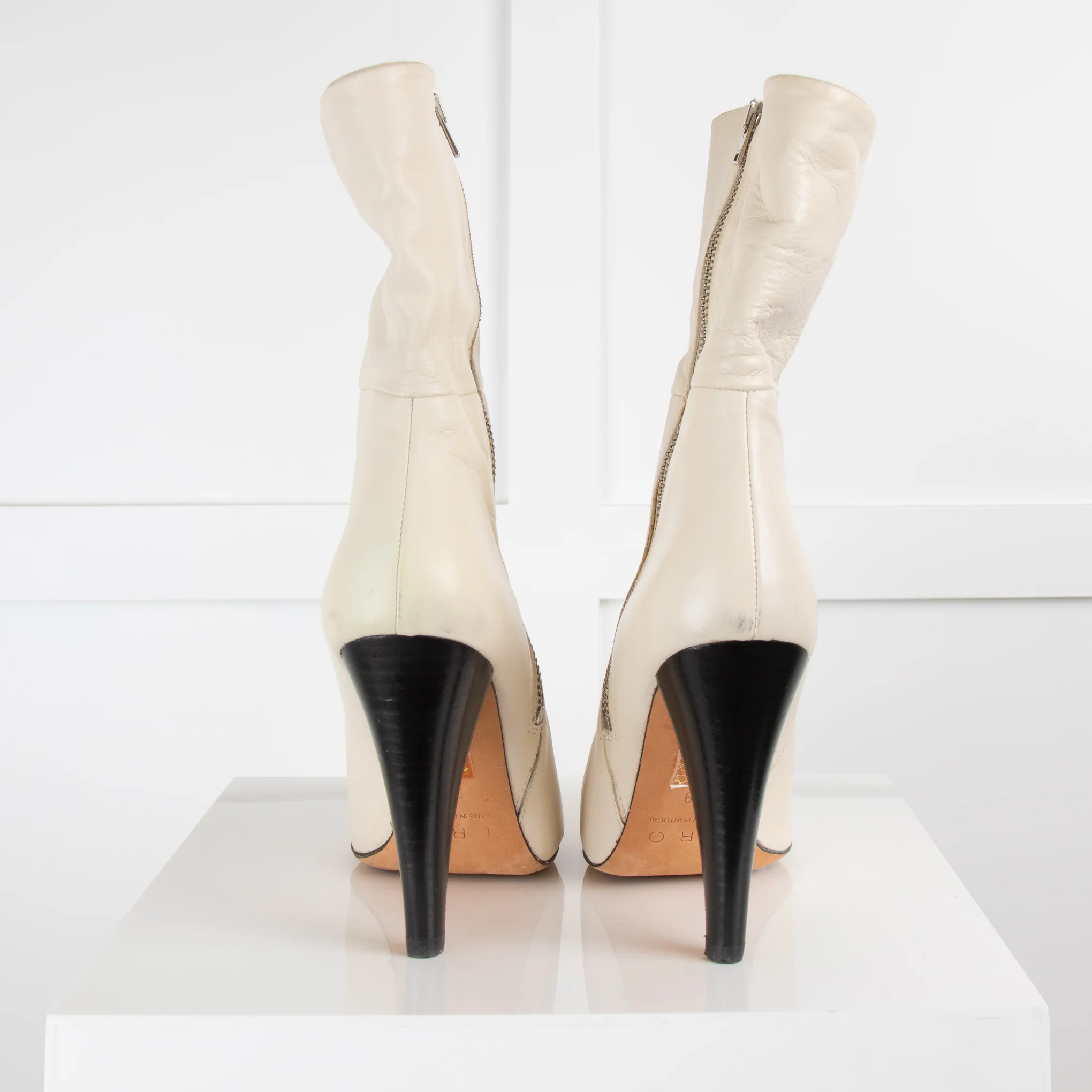 Iro Cream Leather Ankle Boot - Image 4