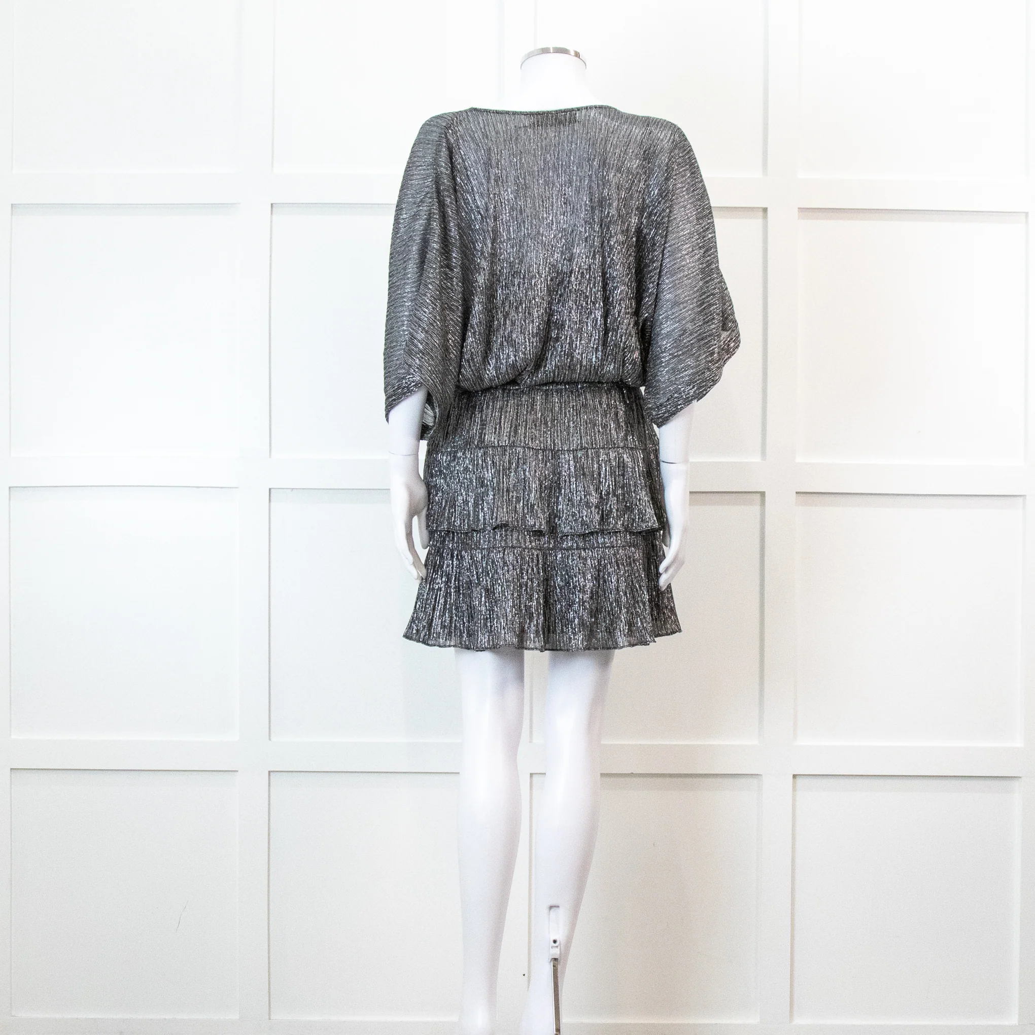 Iro Grey Metallic Tiered Mini Dress - Image 5