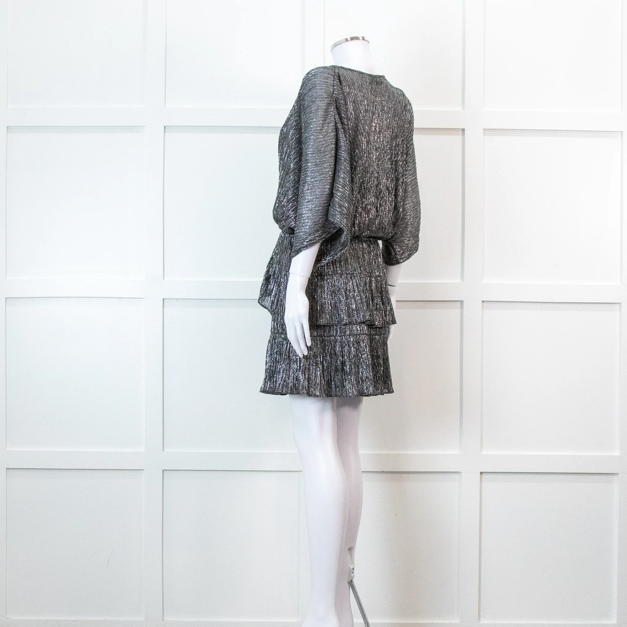 Iro Grey Metallic Tiered Mini Dress - Image 6