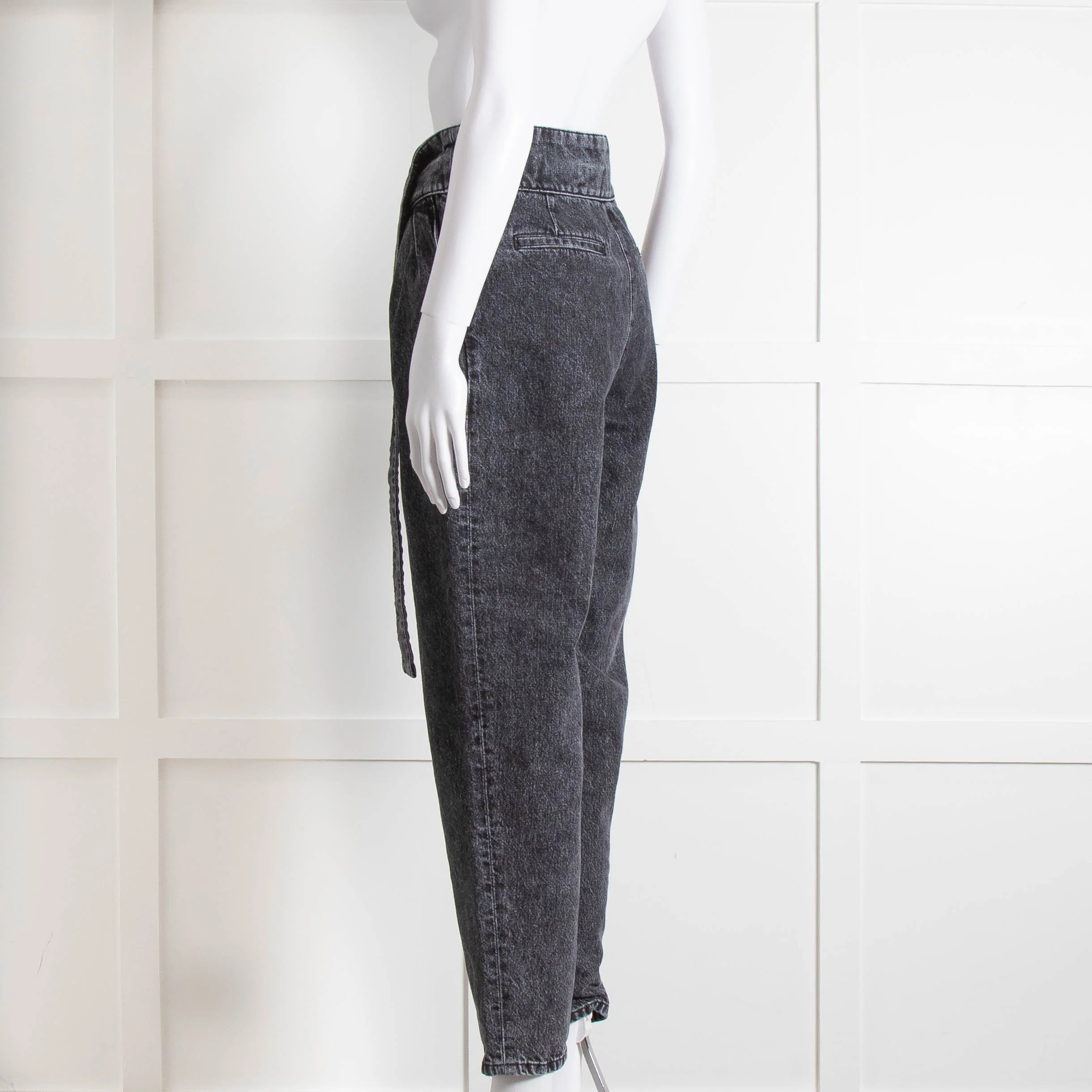 Iro Grey Paper Bag Tie Waist Jeans - Image 6