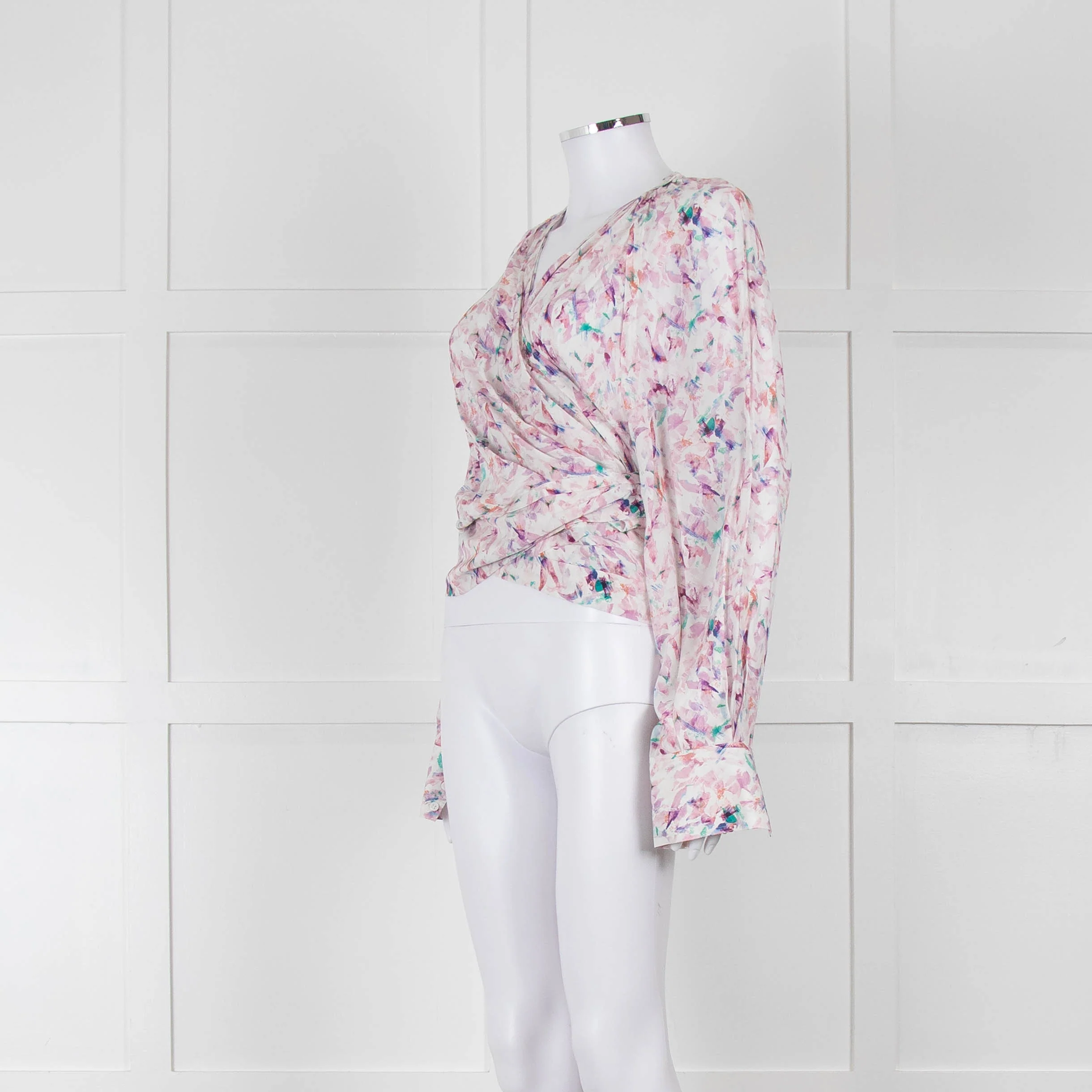 IRO Pastel Patterned Wrap Around Blouse - Image 8