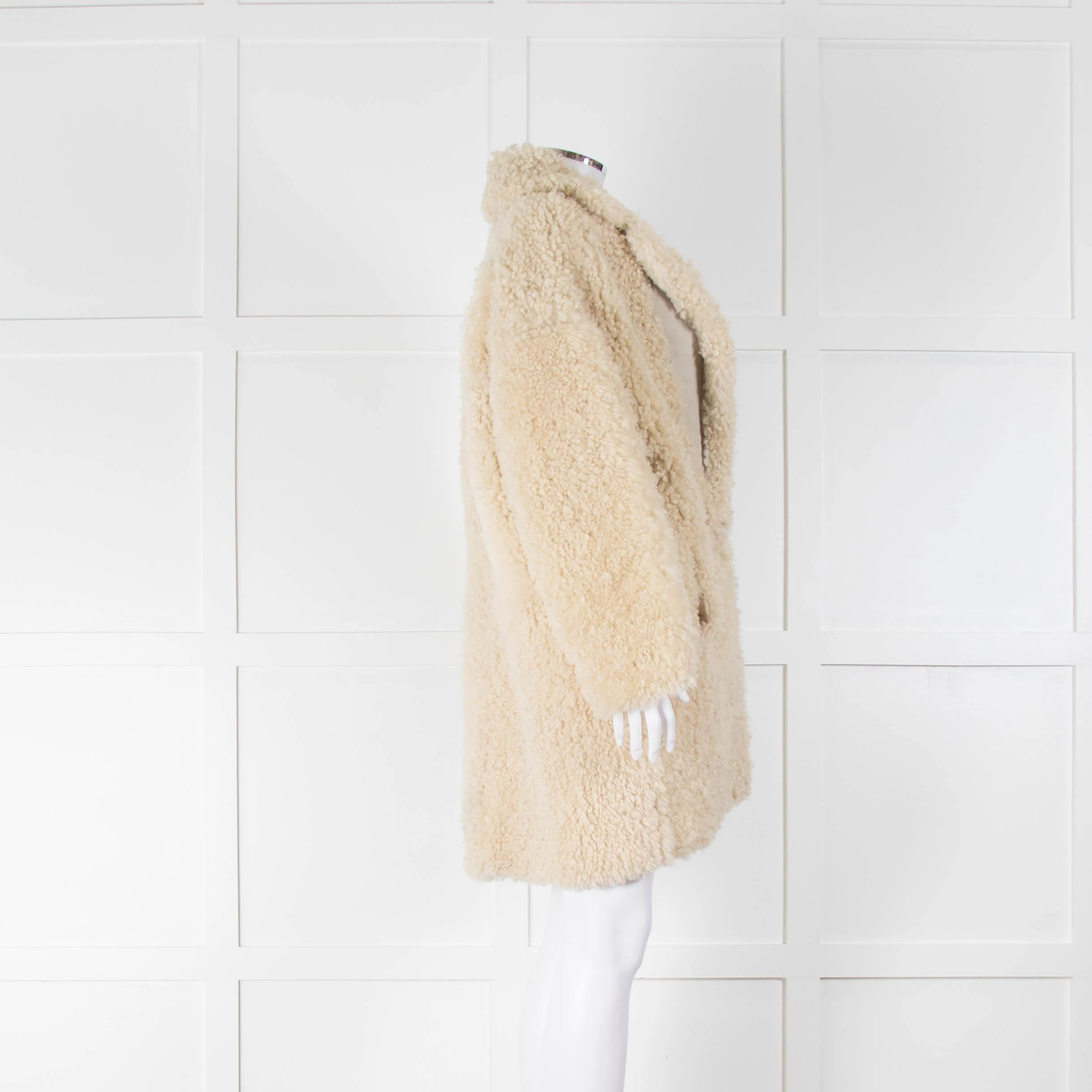 Iro Reversible Cream Shearling Jacket - Image 2