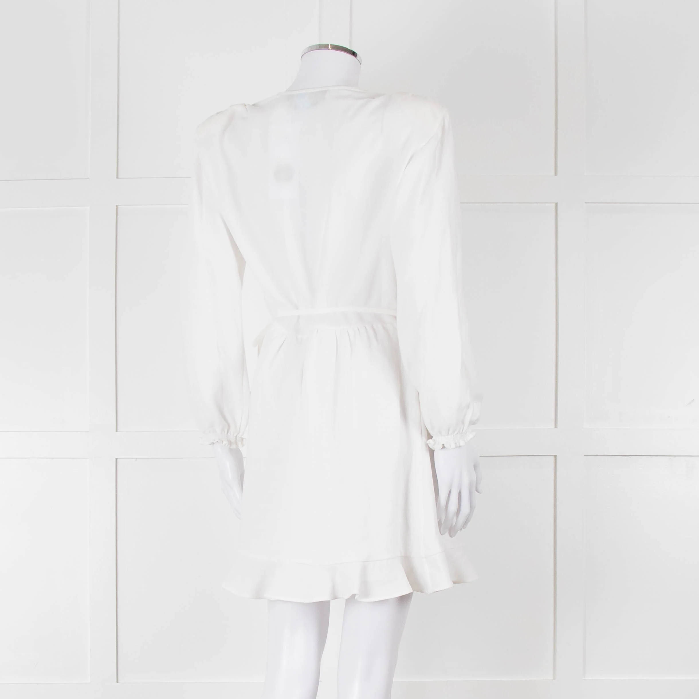 IRO White Linen Mix Wrap Dress - Image 4