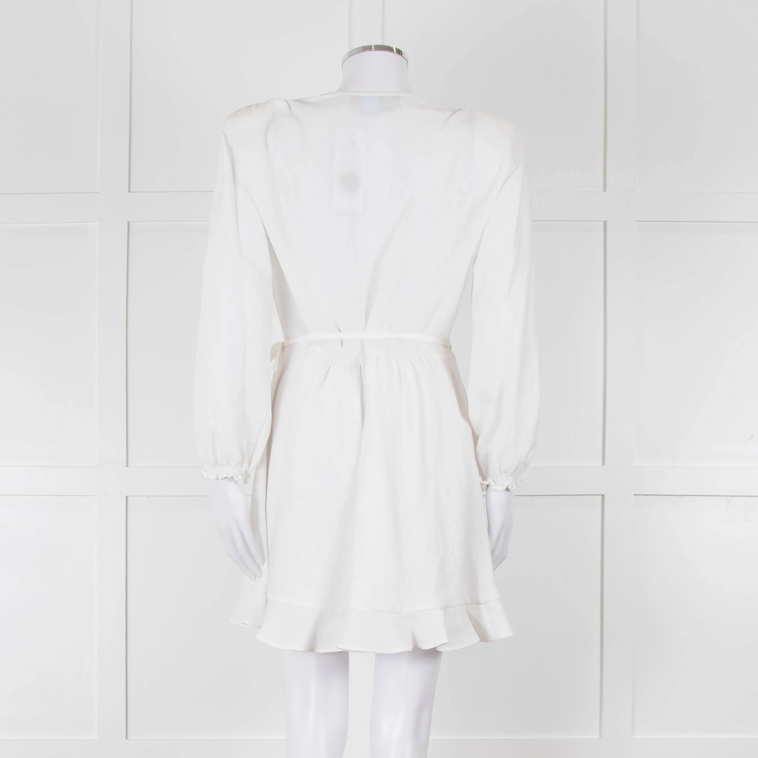 IRO White Linen Mix Wrap Dress - Image 5