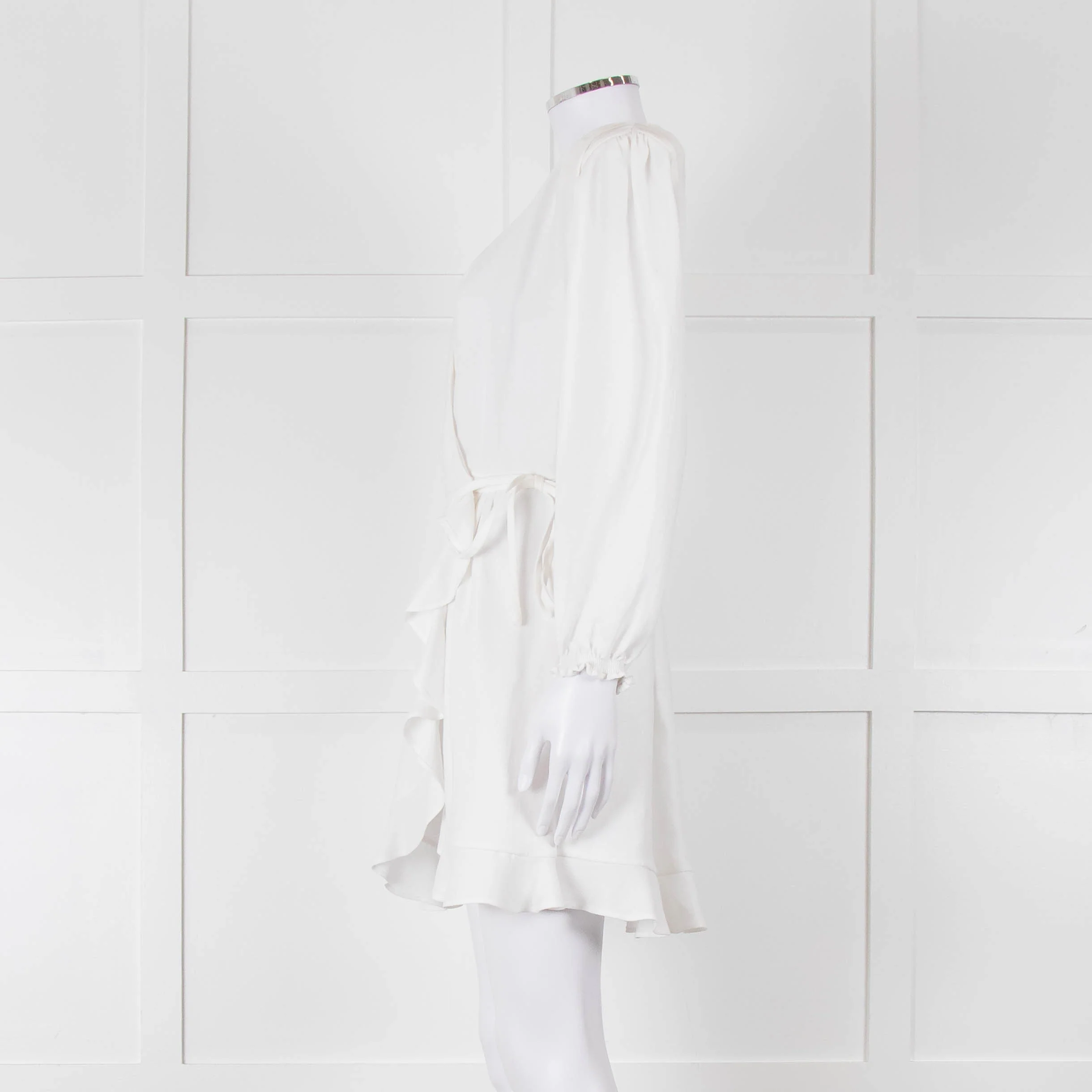 IRO White Linen Mix Wrap Dress - Image 7