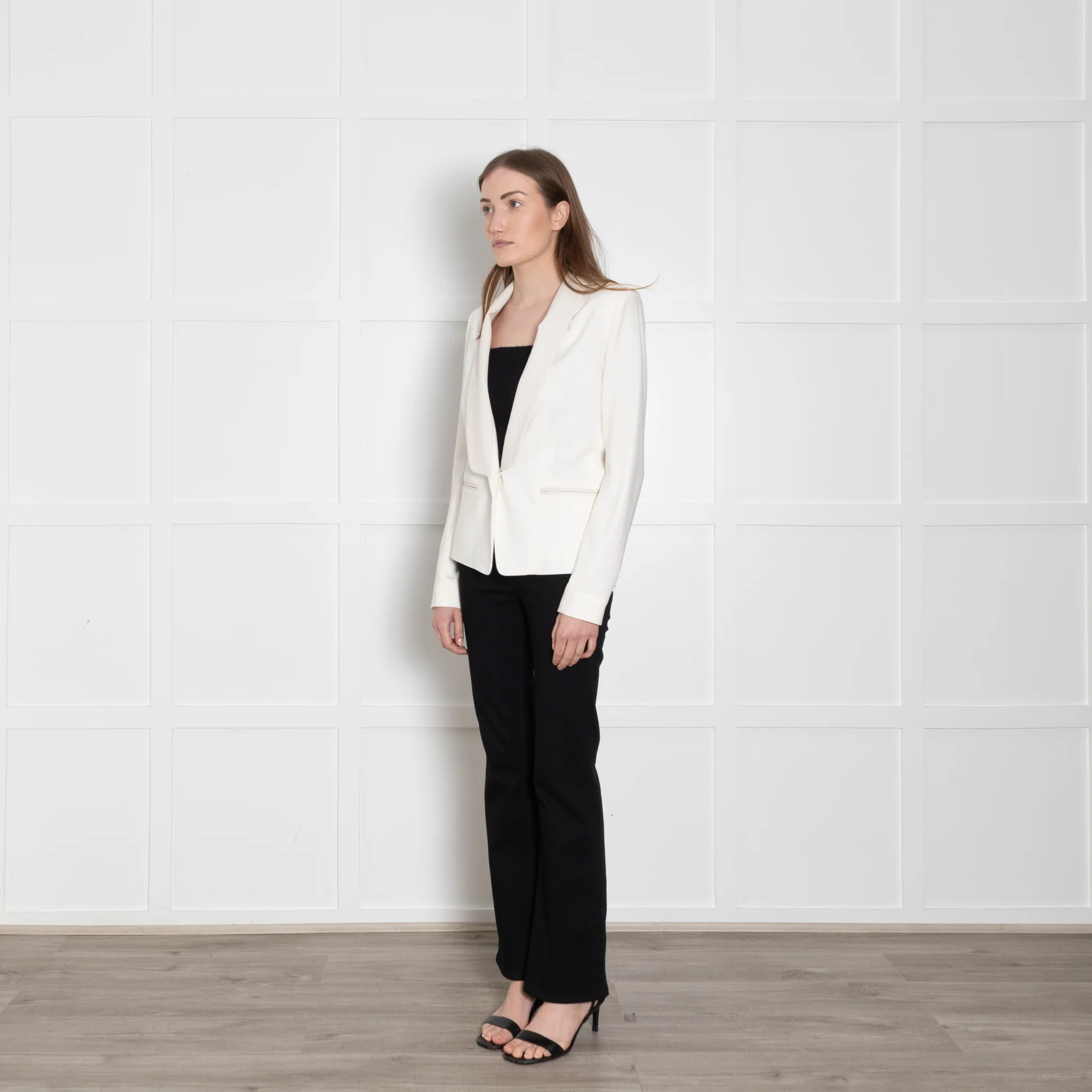 IRO White Tuxedo Jacket With Faux Leather Collar - Image 3