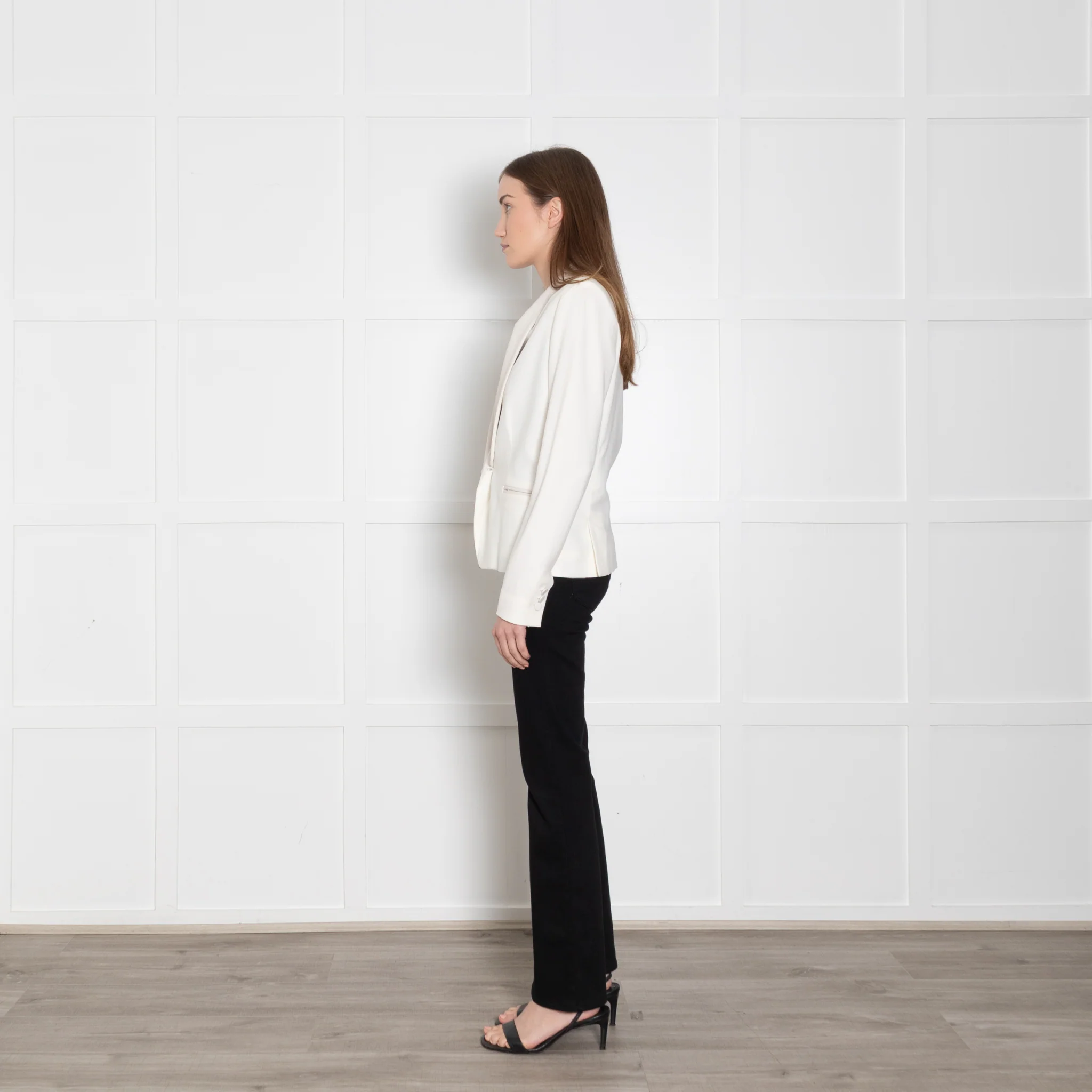IRO White Tuxedo Jacket With Faux Leather Collar - Image 4