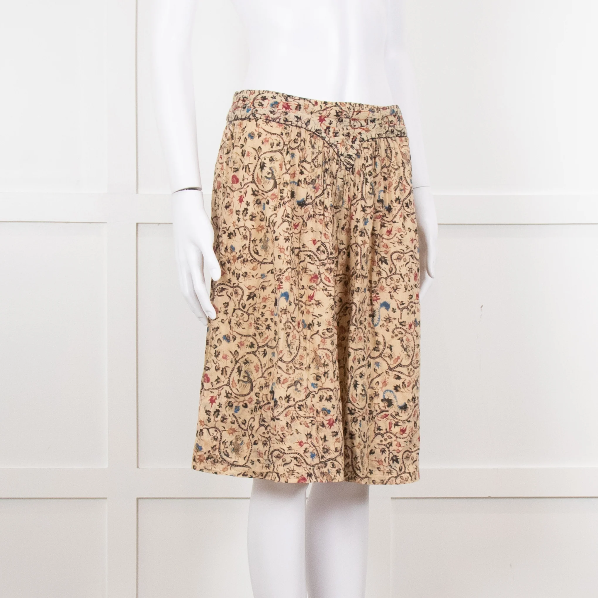 Isabel Marant Beige Botanical Print Short Skirt - Image 8