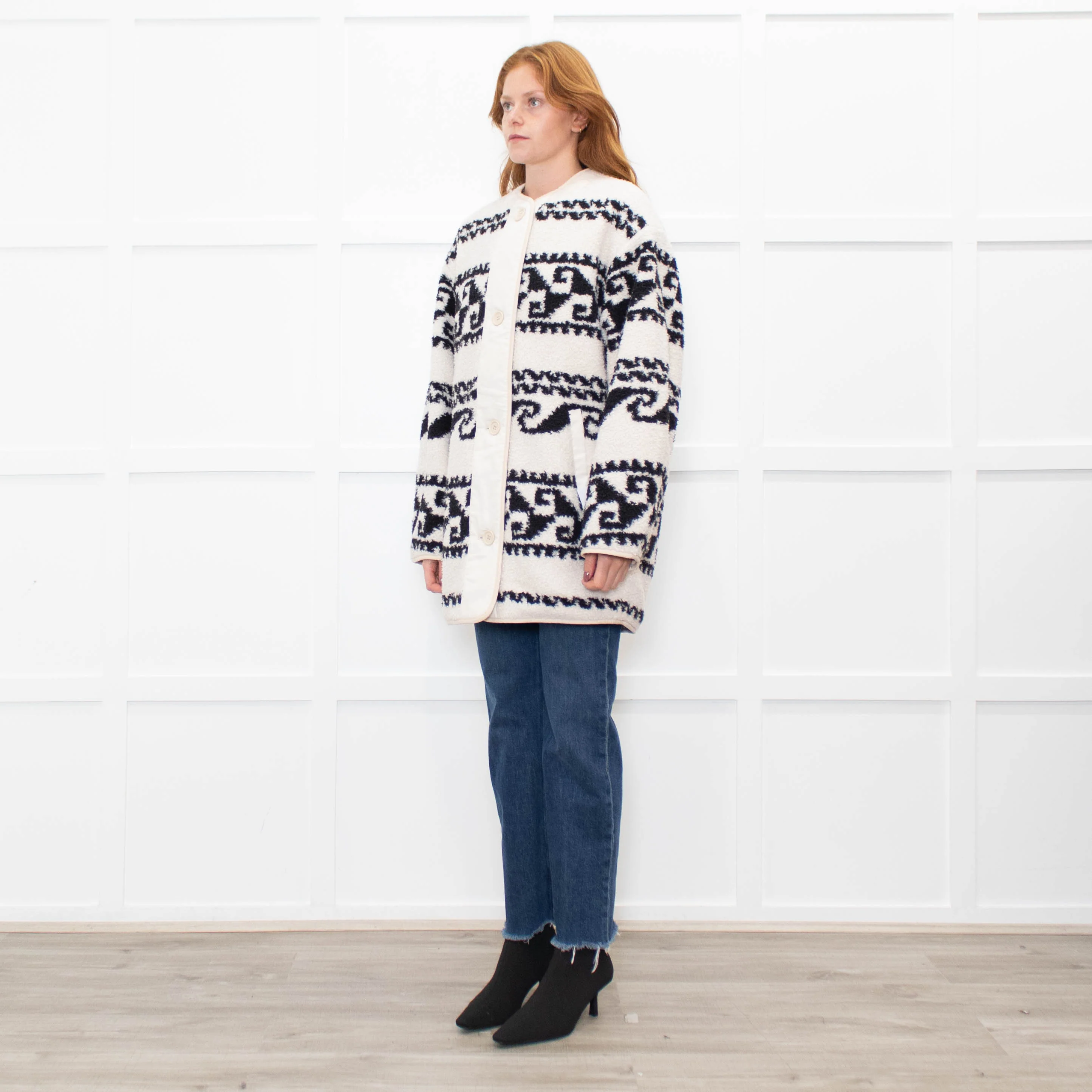 Isabel Marant Black And Cream Reversible Himemma Oversized Jacket - Image 3