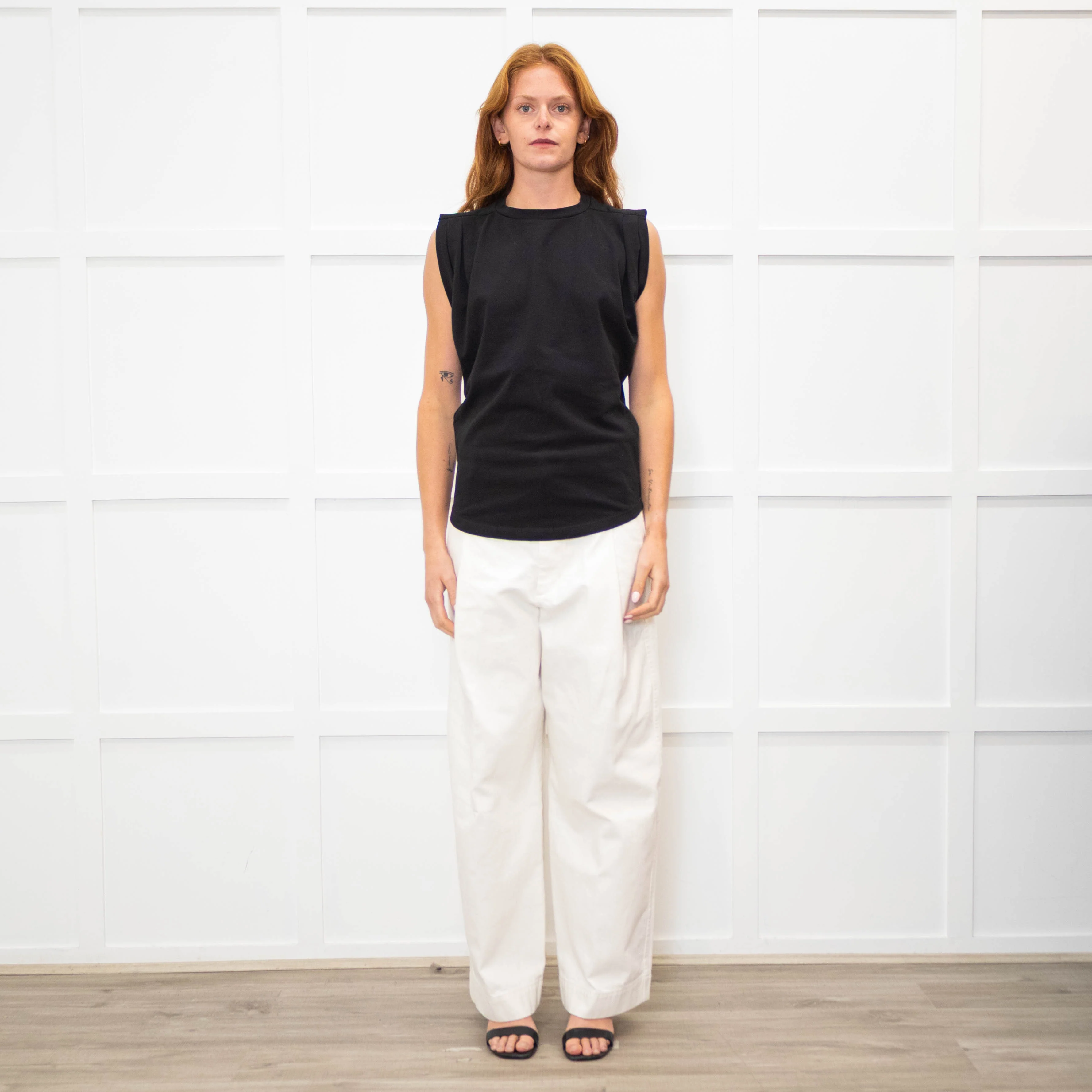 Isabel Marant Black Pleat Detail Sleeveless Top