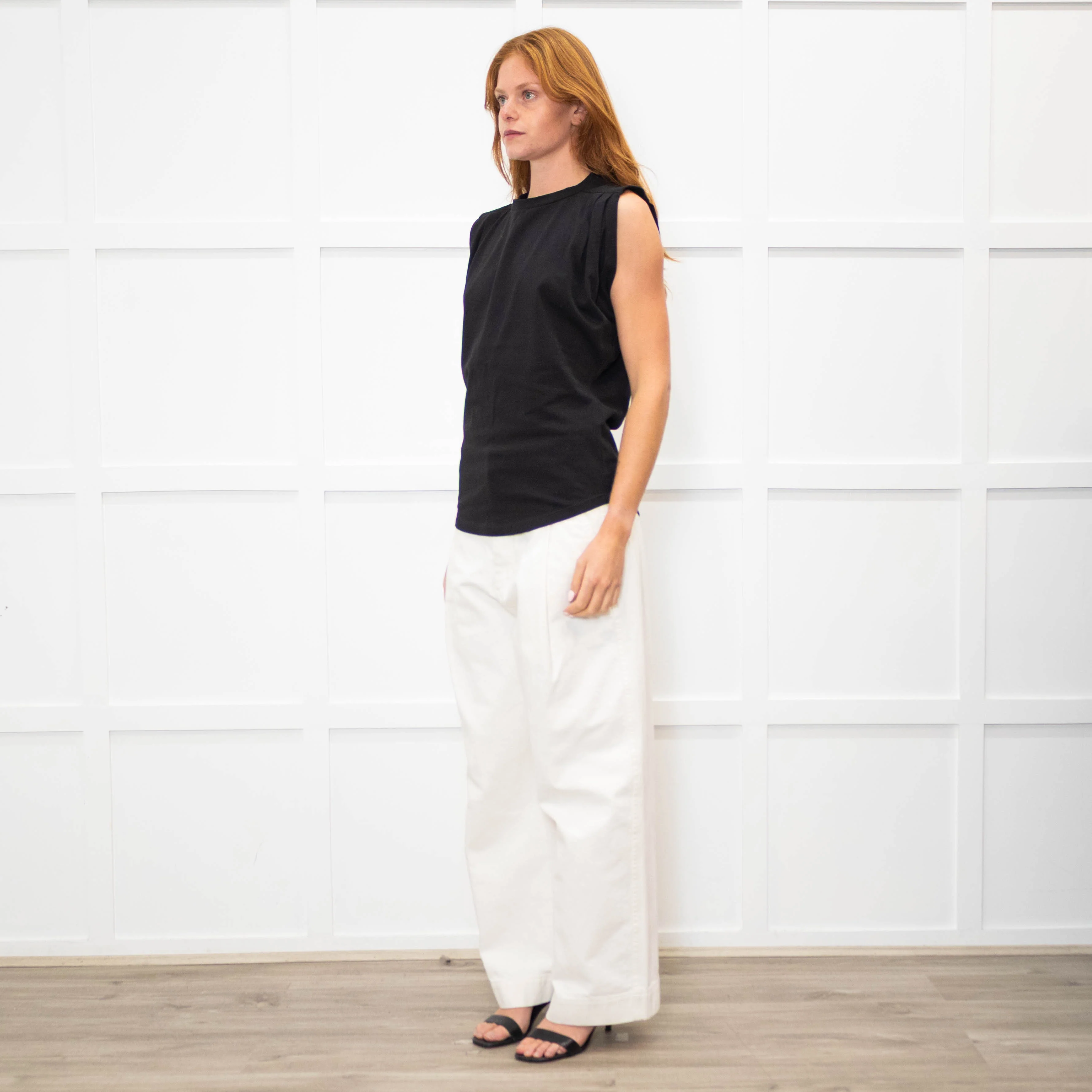Isabel Marant Black Pleat Detail Sleeveless Top - Image 3