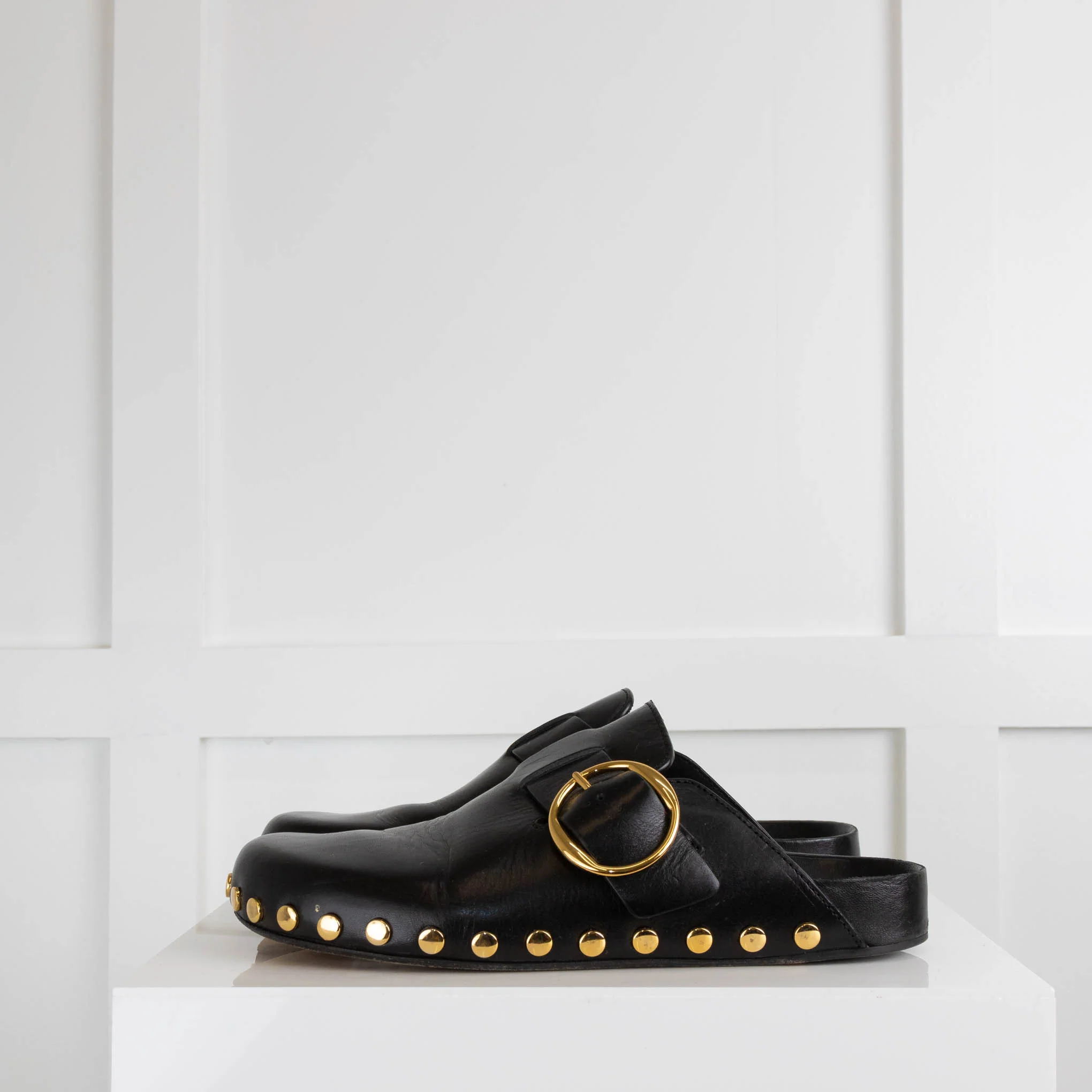 Isabel Marant Black Studded Leather Mules - Image 3