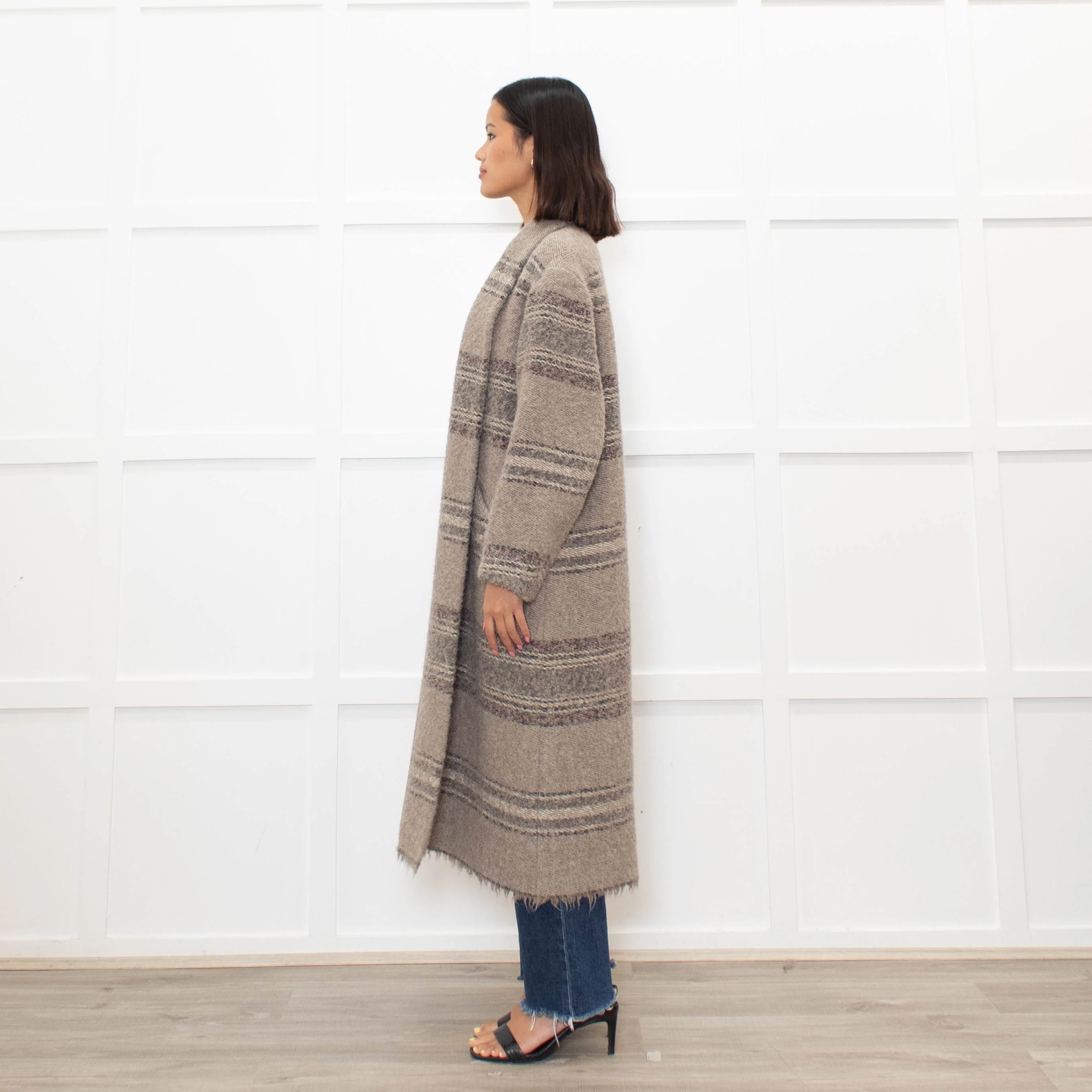 Isabel Marant Etoile Brown Woven Wool Coat - Image 6