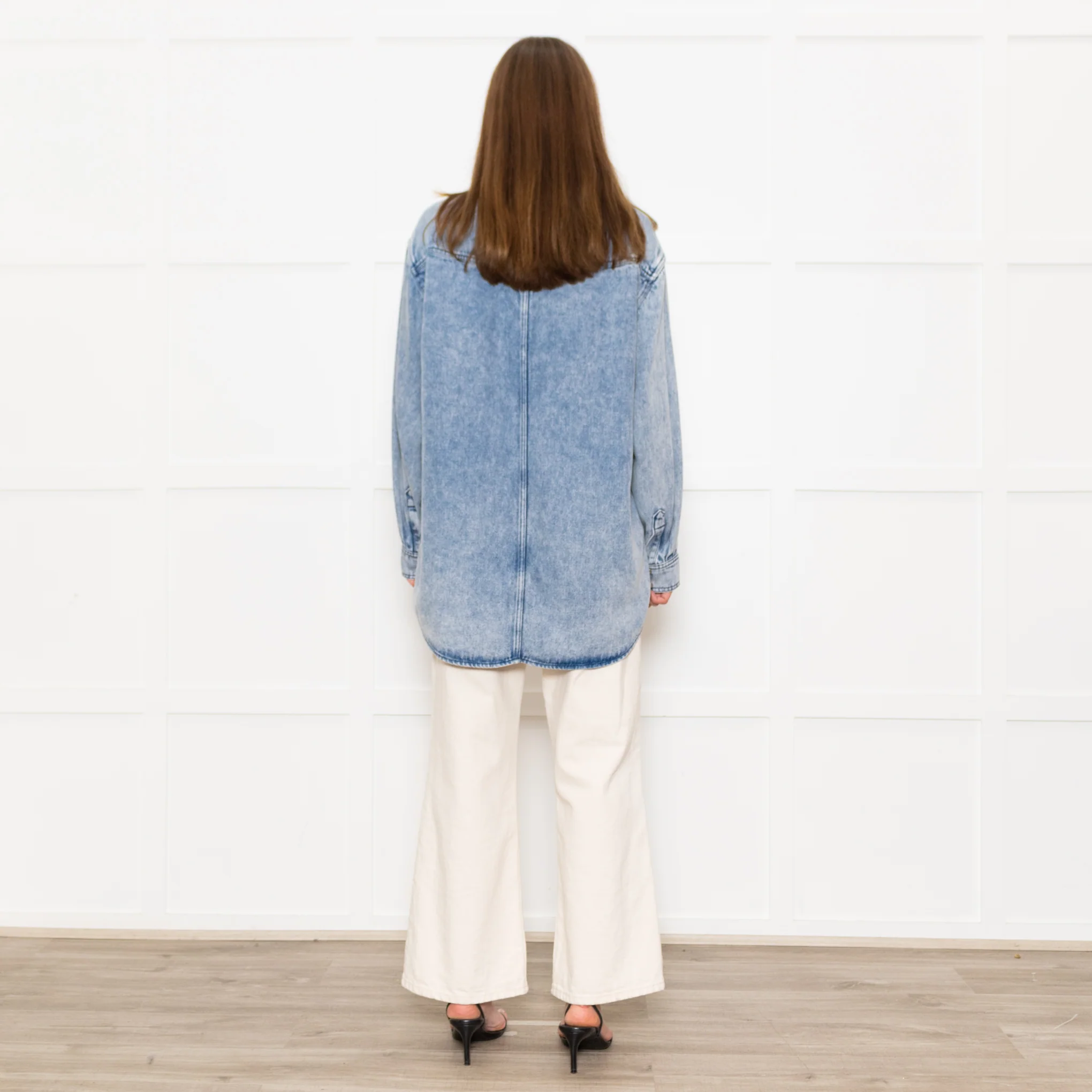 Isabel Marant Etoile Blue Denim Popper Front Oversized Shirt - Image 5