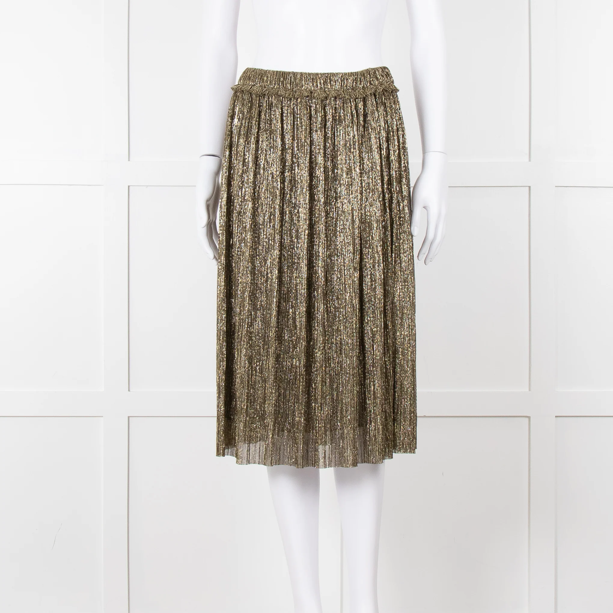 Isabel Marant Etoile Gold Plisse Skirt