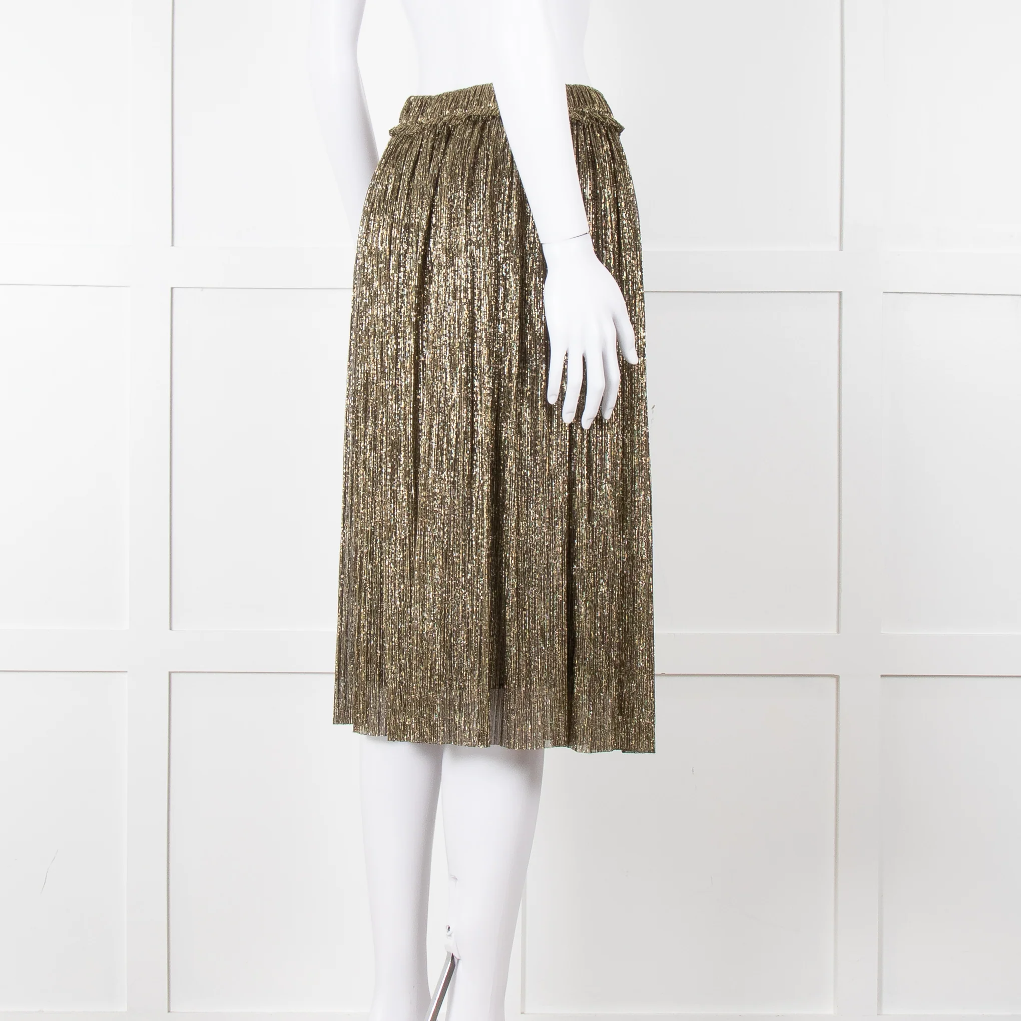 Isabel Marant Etoile Gold Plisse Skirt - Image 6