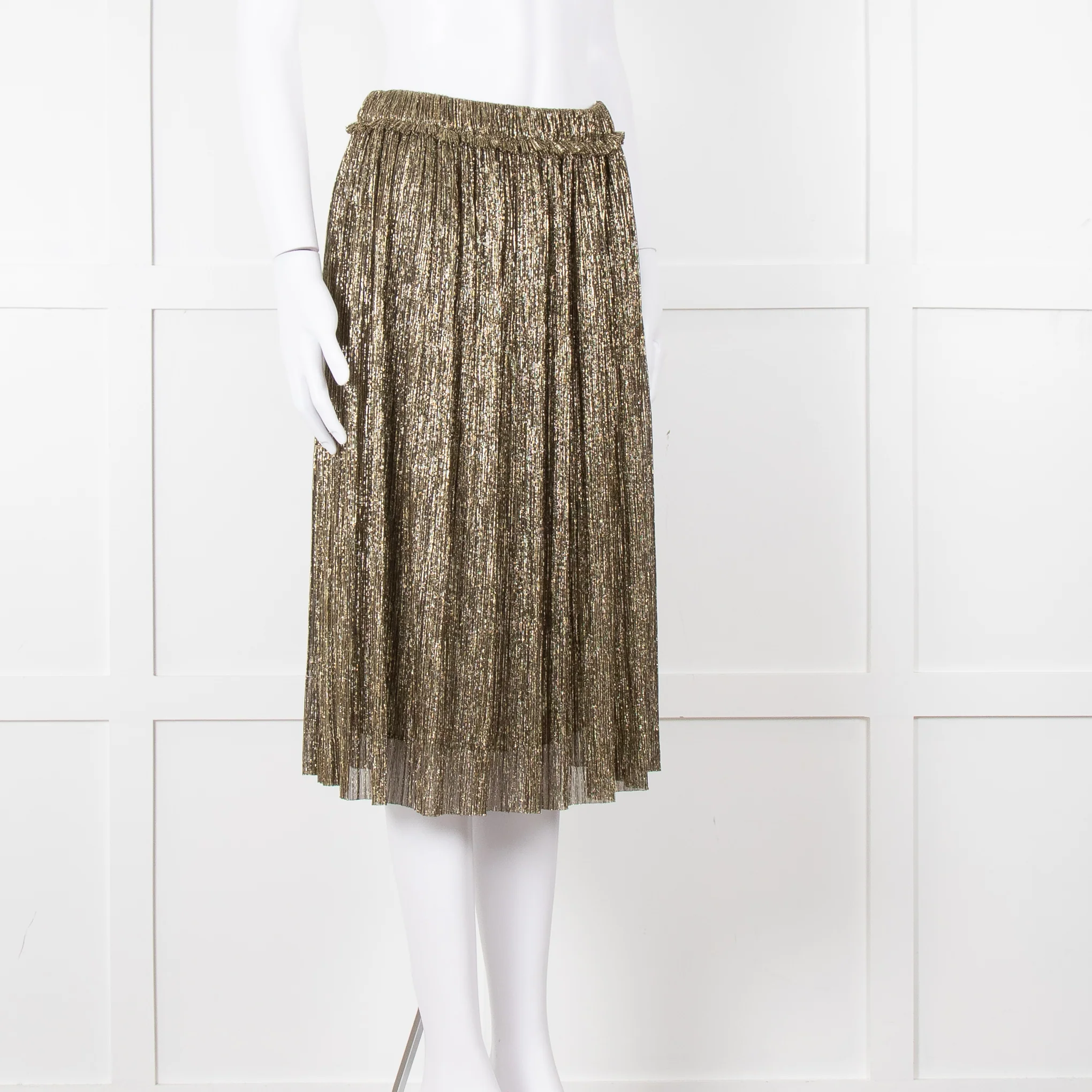 Isabel Marant Etoile Gold Plisse Skirt - Image 8