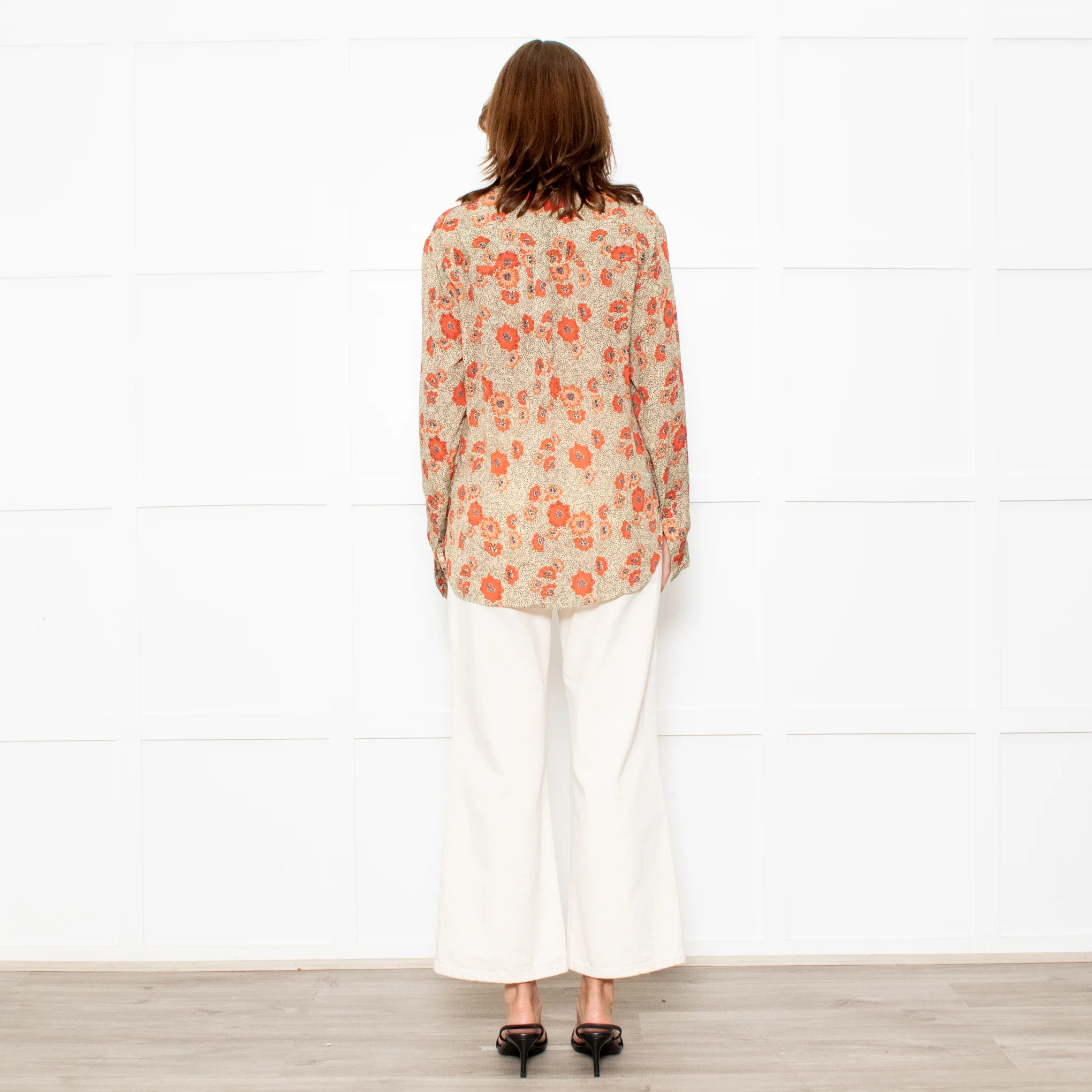Isabel Marant Etoile Neutral Orange Flower Silk Blend Blouse - Image 5