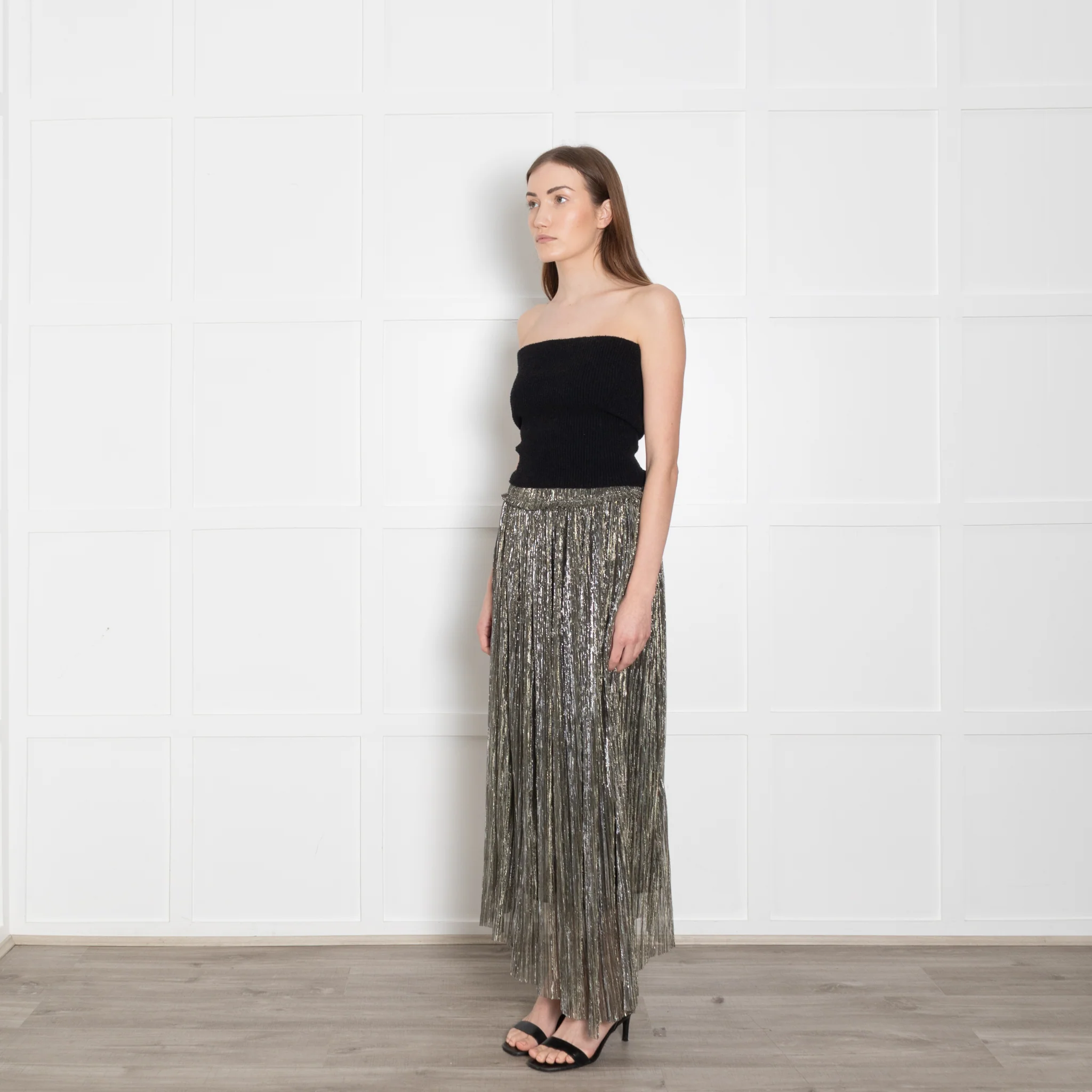 Isabel Marant Etoile Silver Lurex Asymmetric Skirt - Image 3