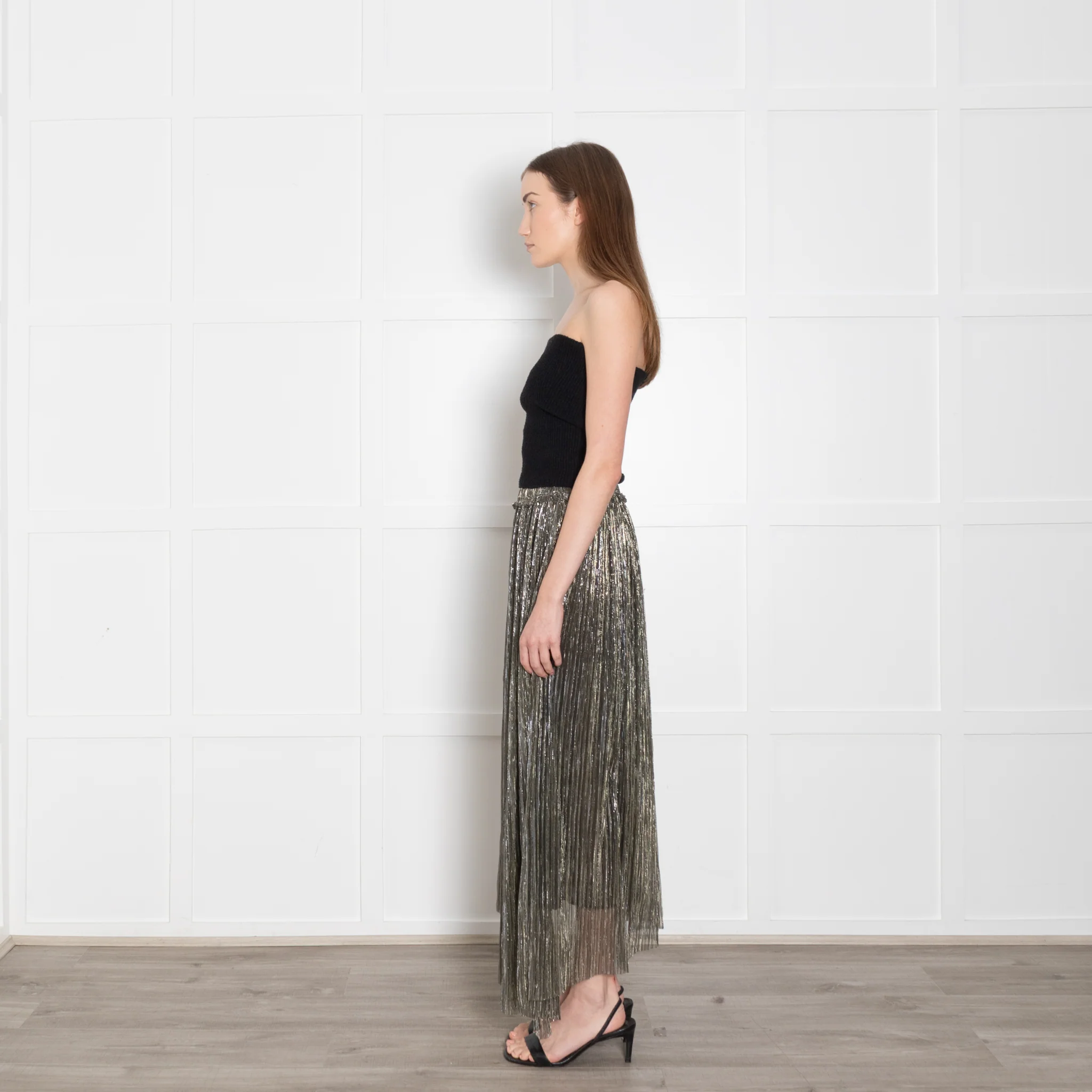 Isabel Marant Etoile Silver Lurex Asymmetric Skirt - Image 4