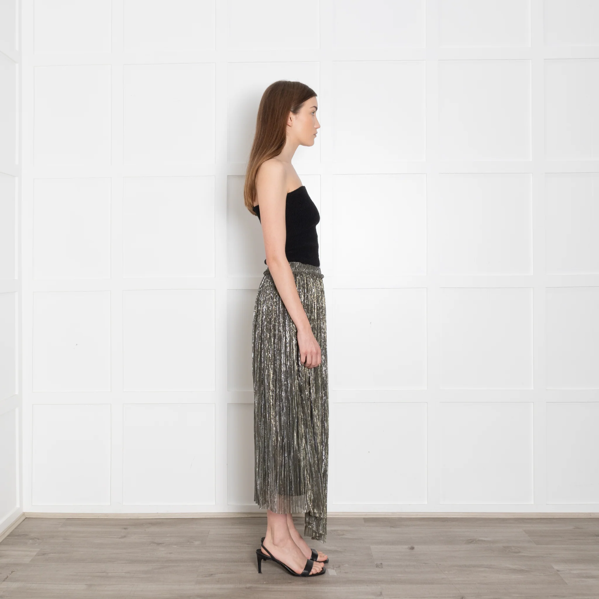 Isabel Marant Etoile Silver Lurex Asymmetric Skirt - Image 6