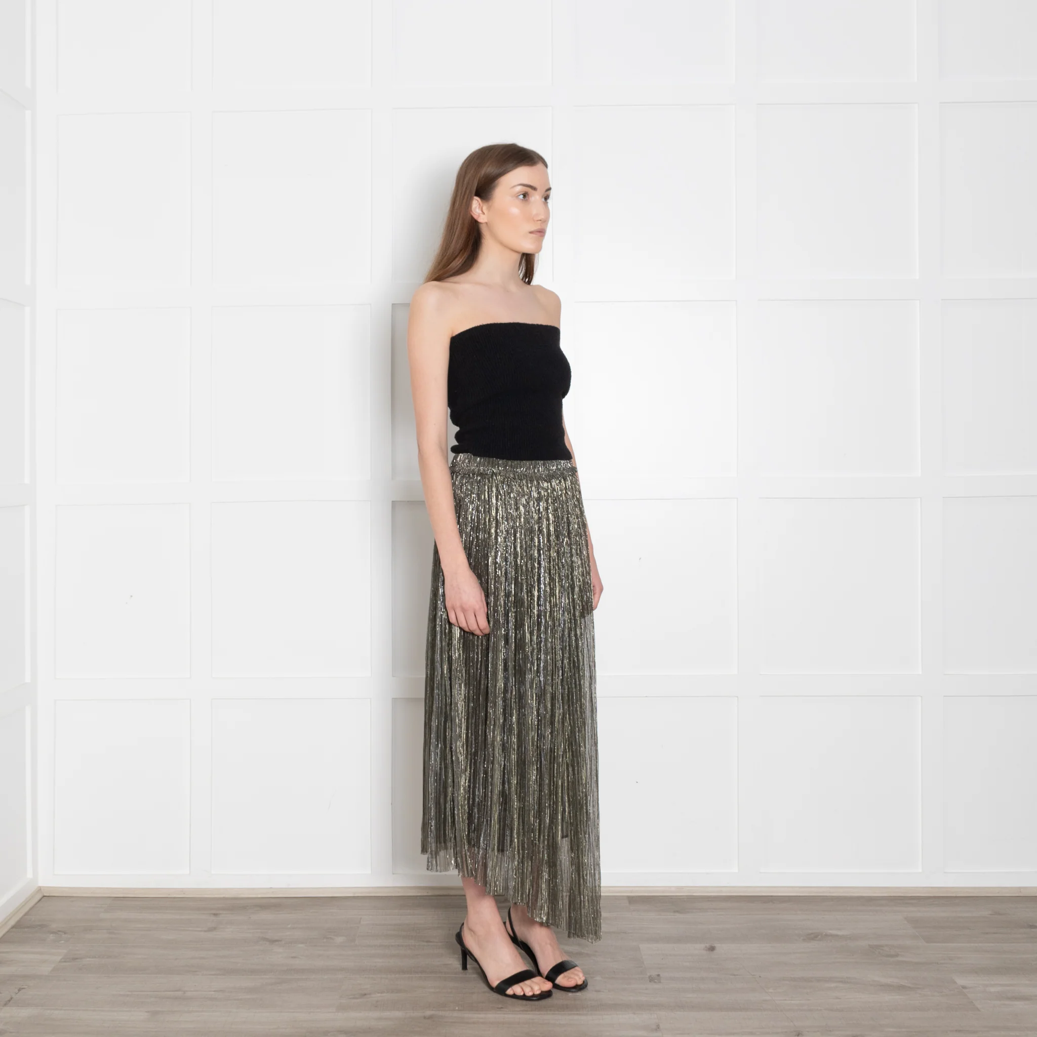 Isabel Marant Etoile Silver Lurex Asymmetric Skirt - Image 7