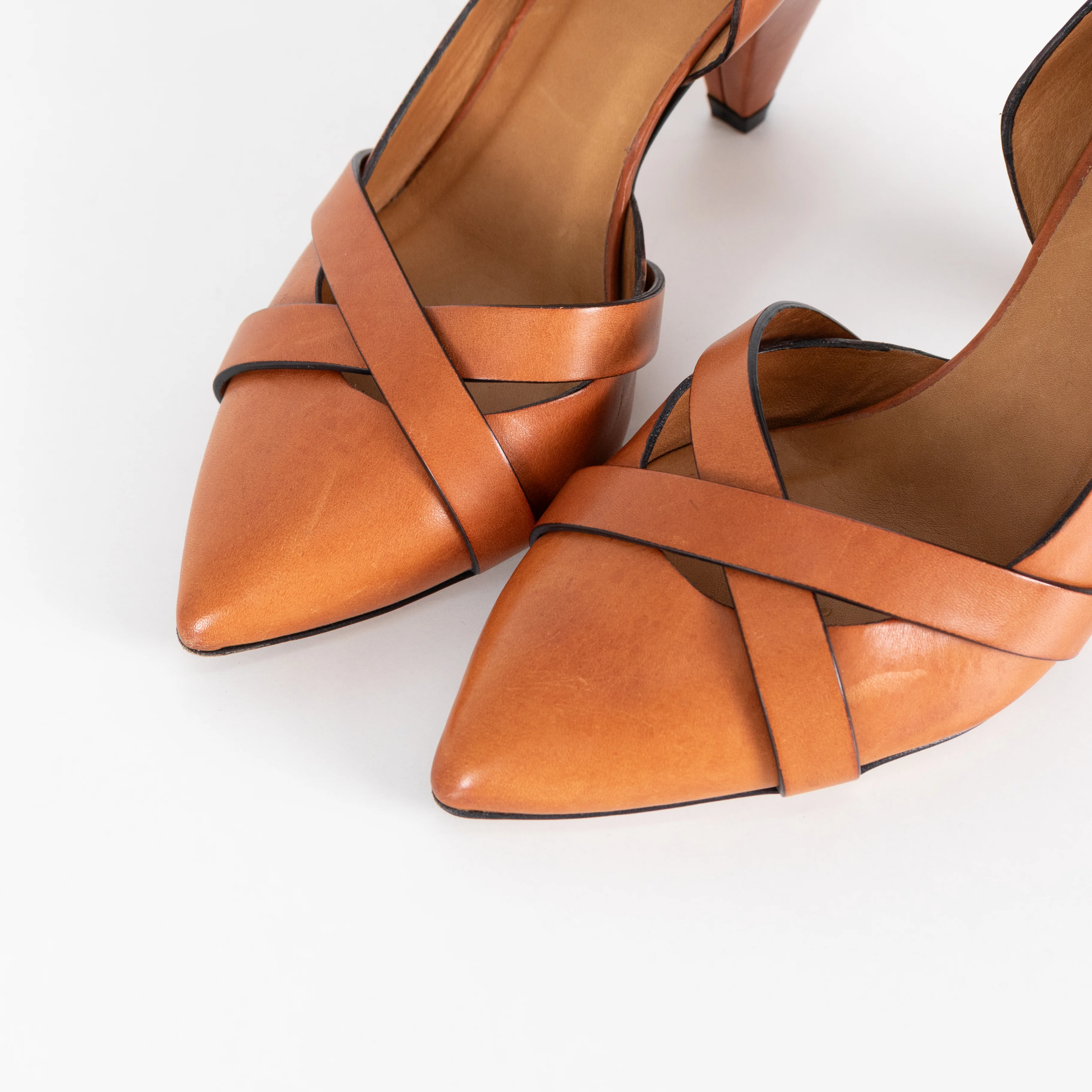 Isabel Marant Etoile Tan Leather Cone Shaped Heel Shoes - Image 11