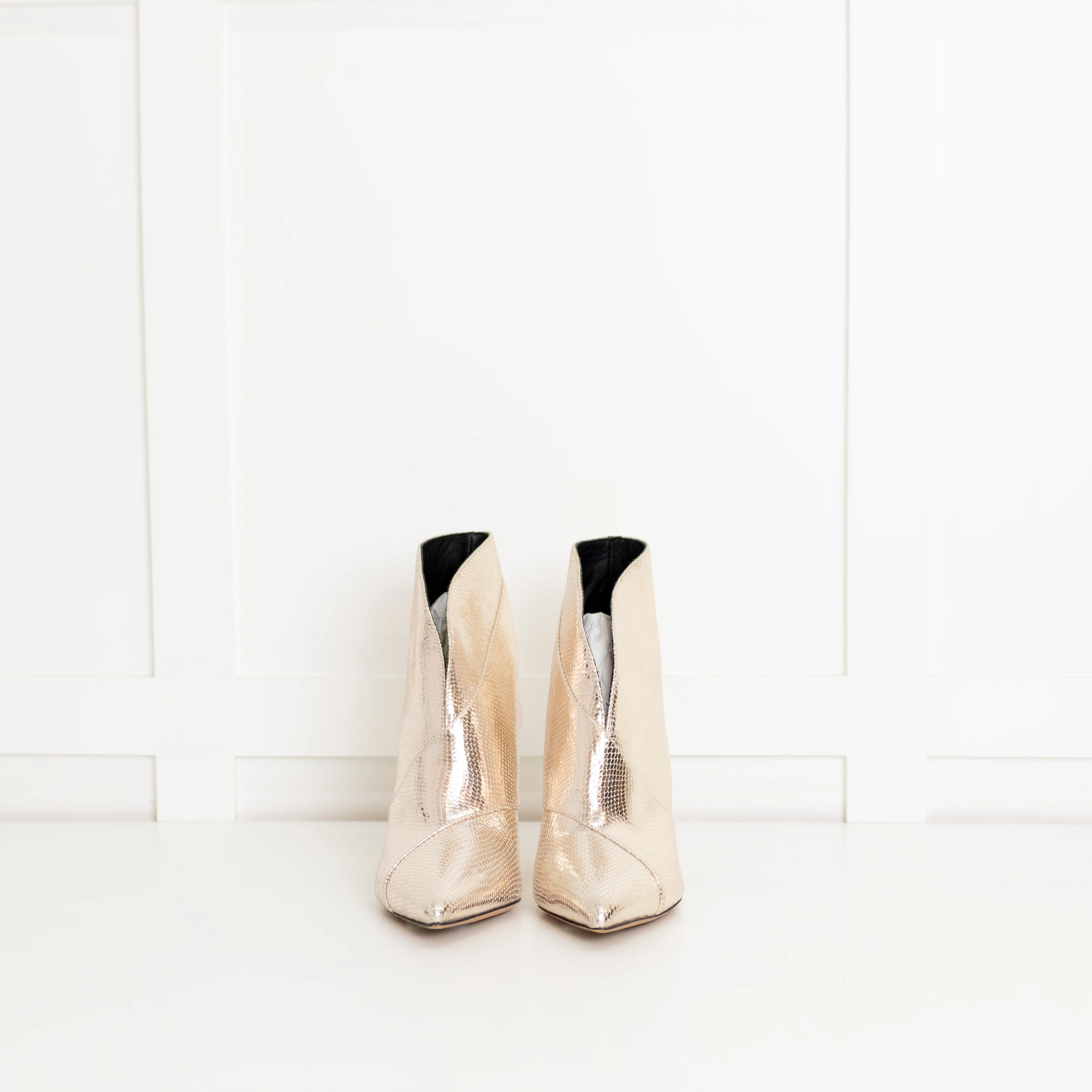Isabel Marant Gold Embossed Leather Archenn Ankle Boots - Image 3