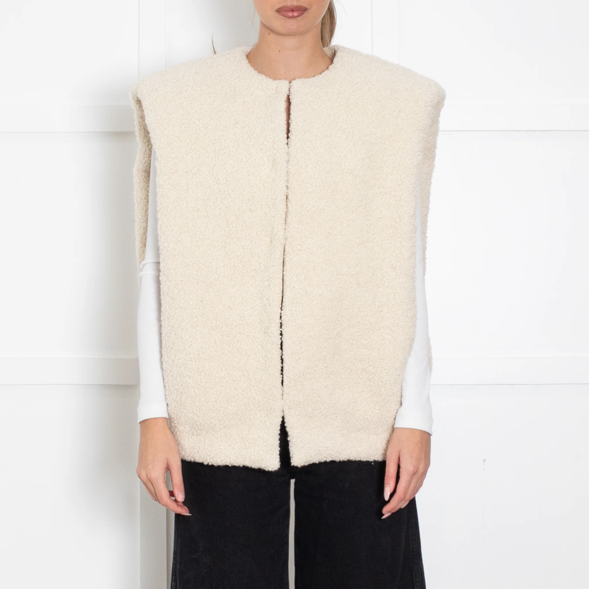 Isabel Marant Gwendalia Brushed Wool Cream Gilet - Image 2