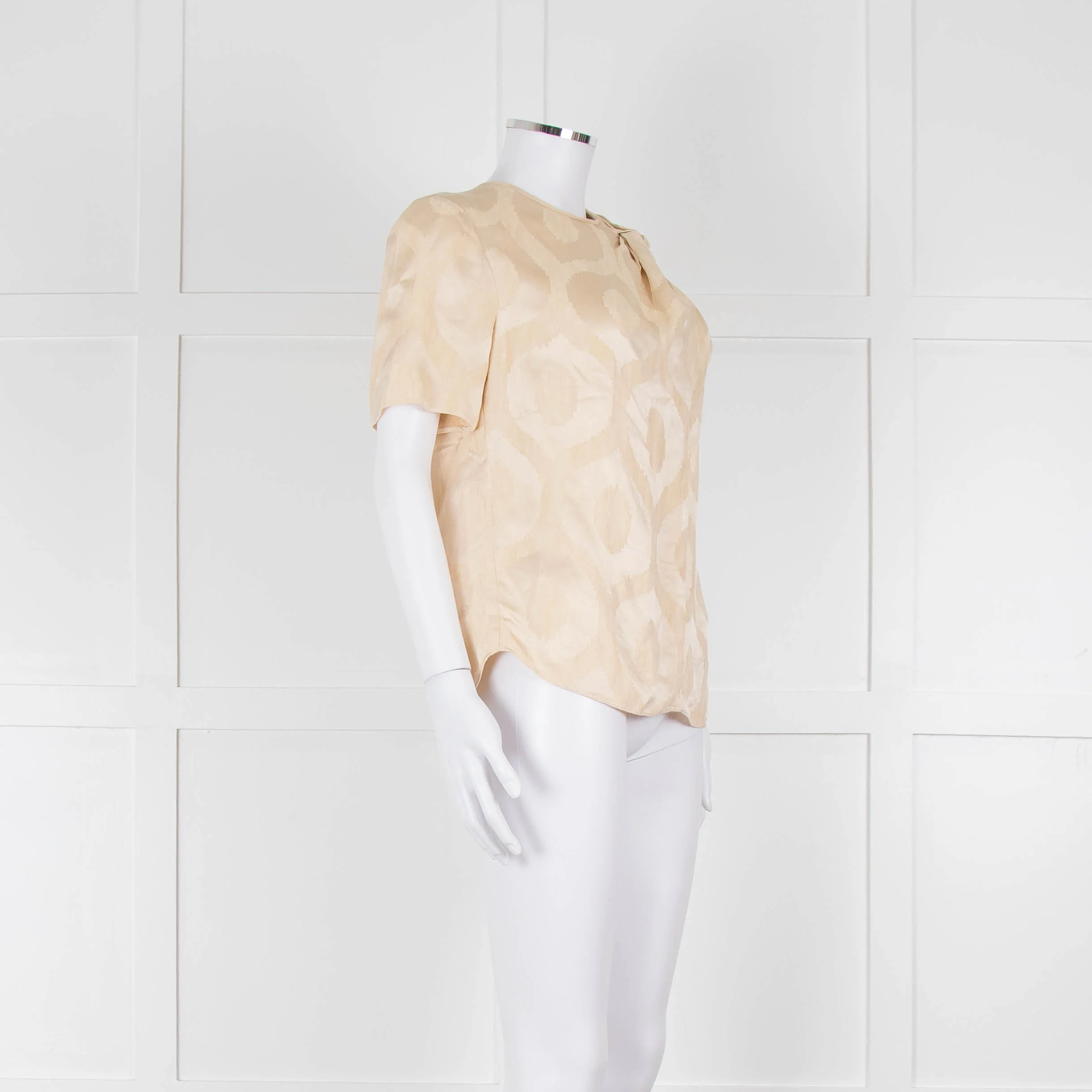 Isabel Marant Pale Yellow Side Knot Short Sleeve Top - Image 2