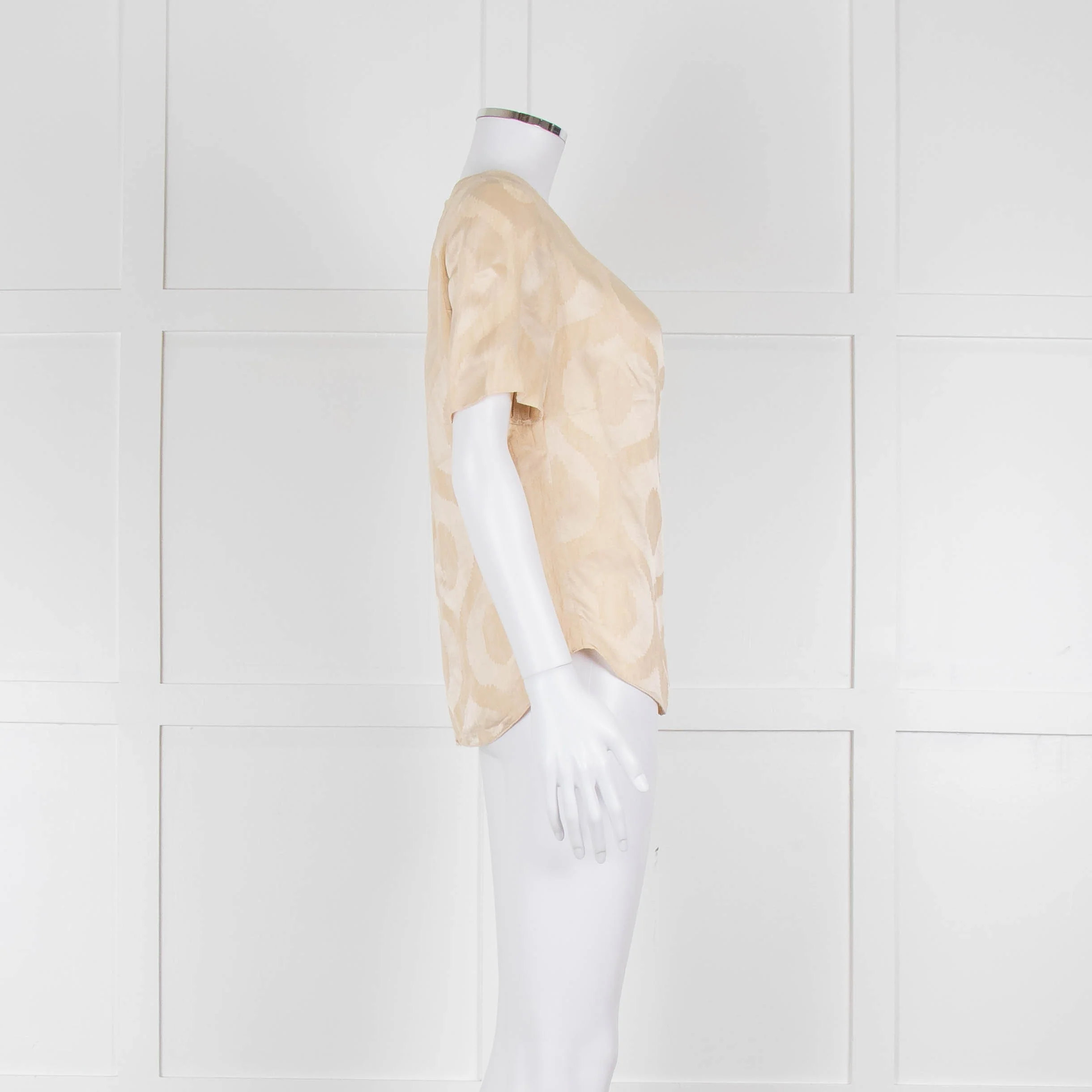 Isabel Marant Pale Yellow Side Knot Short Sleeve Top - Image 3
