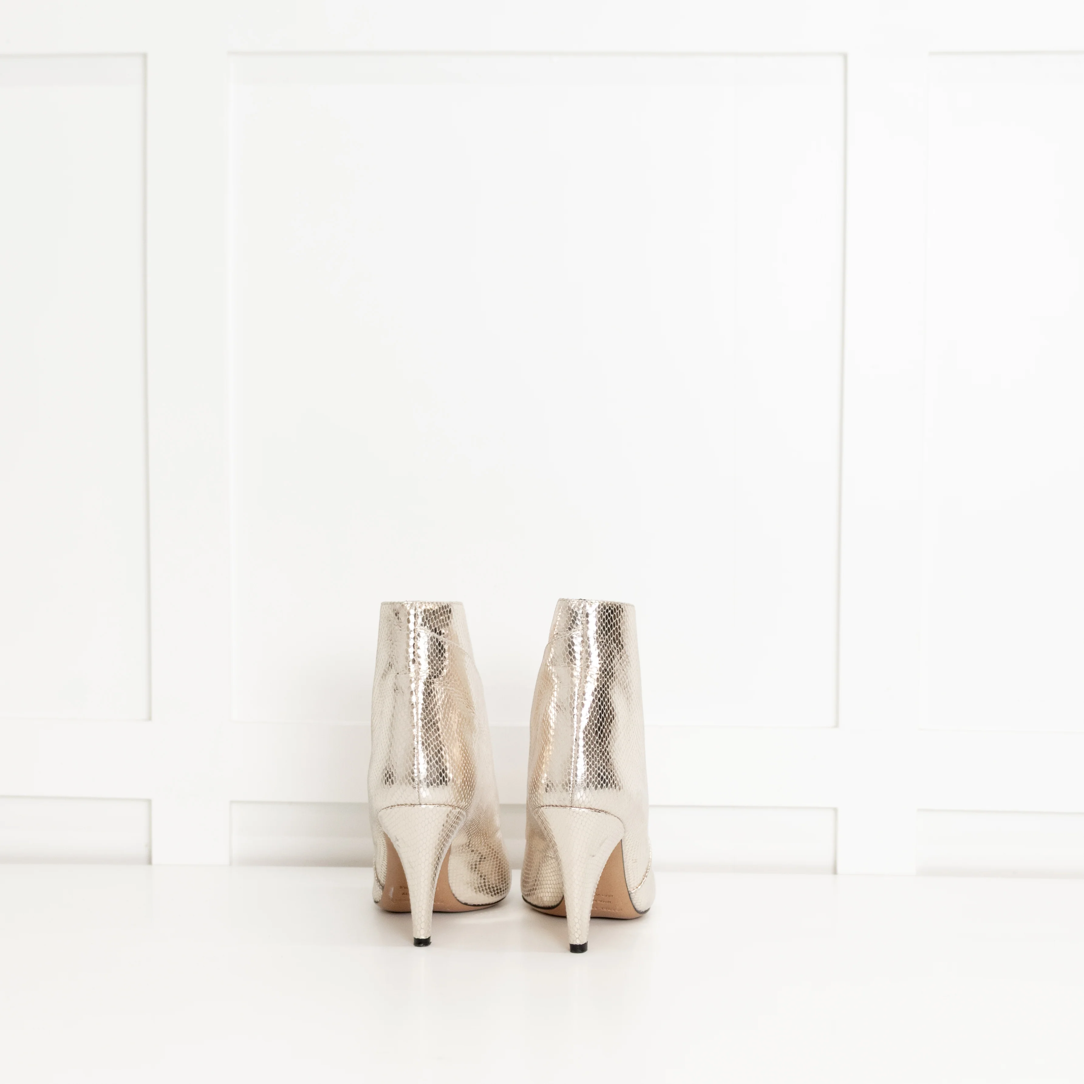 Isabel Marant Silver Embossed Leather Archenn Heeled Ankle Boots - Image 5